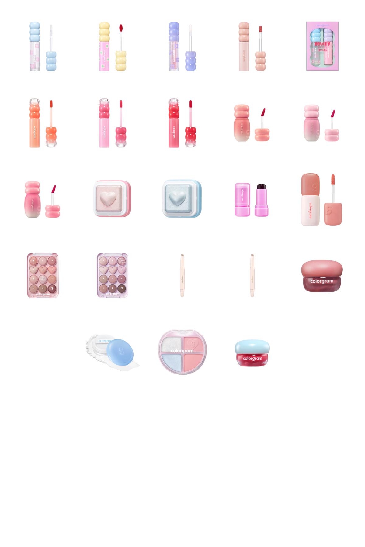 colorgram Fruity Glass Tint 00 Pearl Gloss... +22 Parça Makyaj Seti