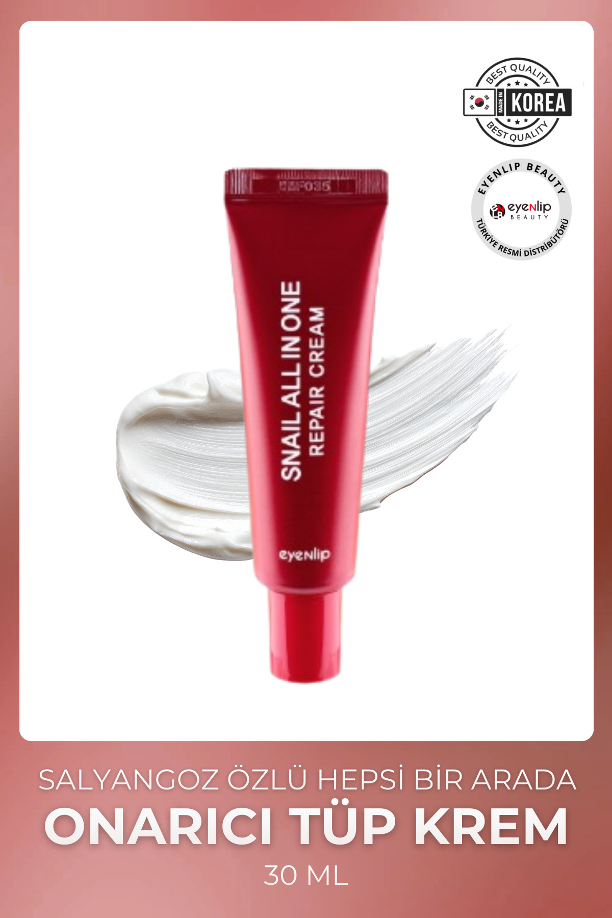 Eyenlip Beauty Salyangoz Mukus Özlü Hepsi Bir Arada Onarıcı Tüp Krem 30 ml