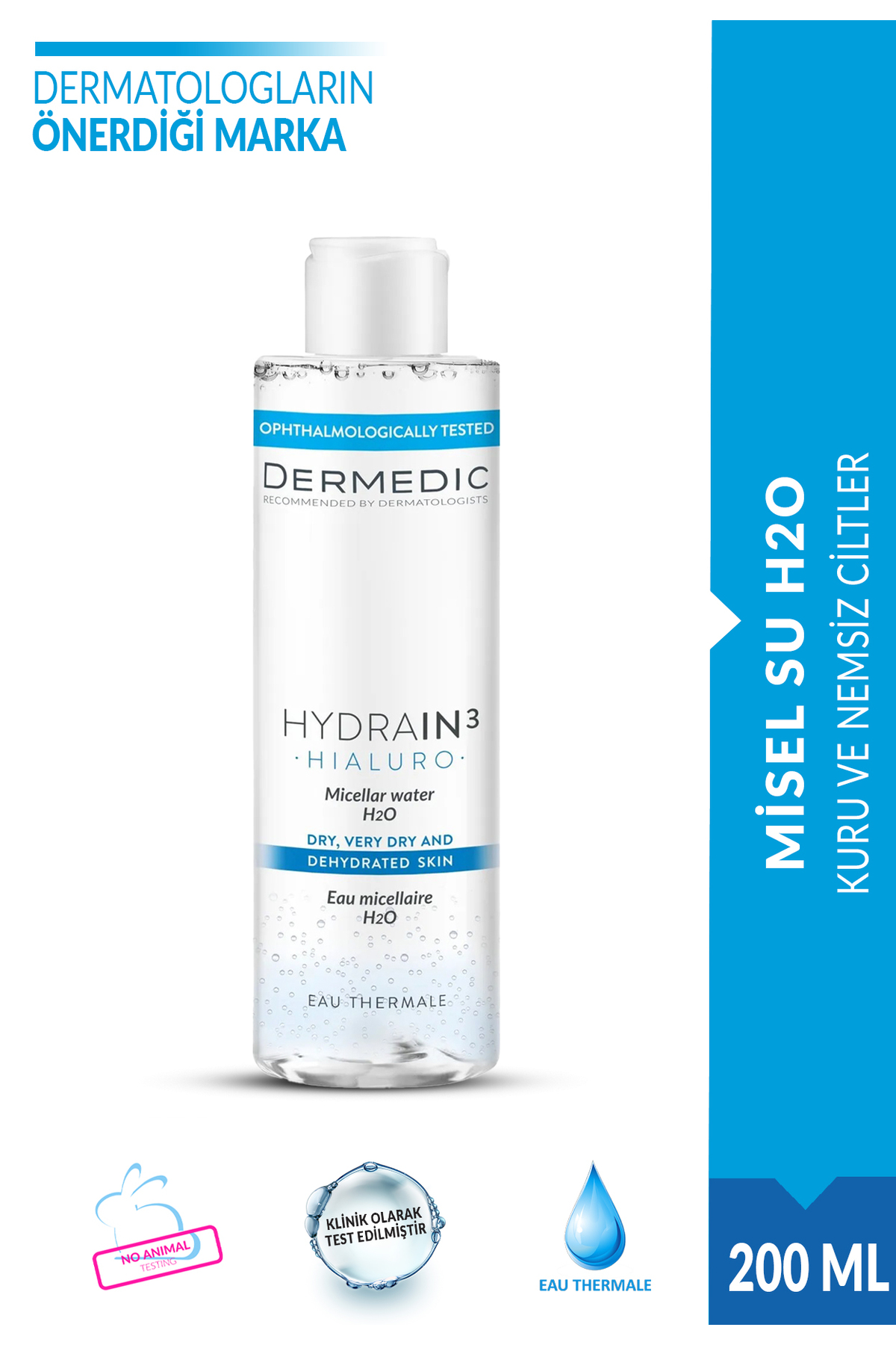 DERMEDIC HYDRAIN3 HIALURO Misel Su H2O 200ML