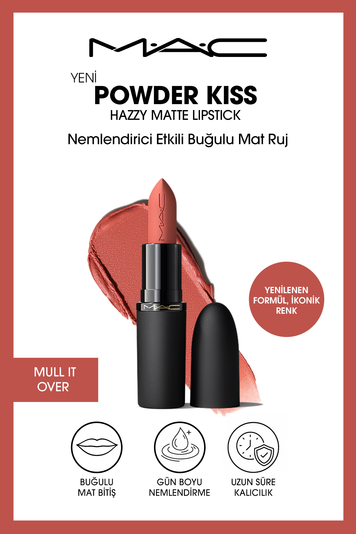 M.A.C Powder Kiss Hazy Matte Lipstick Nemlendirici Etkili Buğulu Mat Ruj - Mull It Over