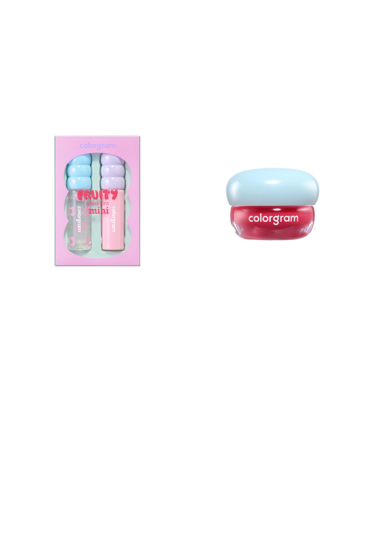 colorgram Fruity Glass Tint Mini Duo Dudak Parlatıcısı Seti ... +1 Parça Makyaj Seti