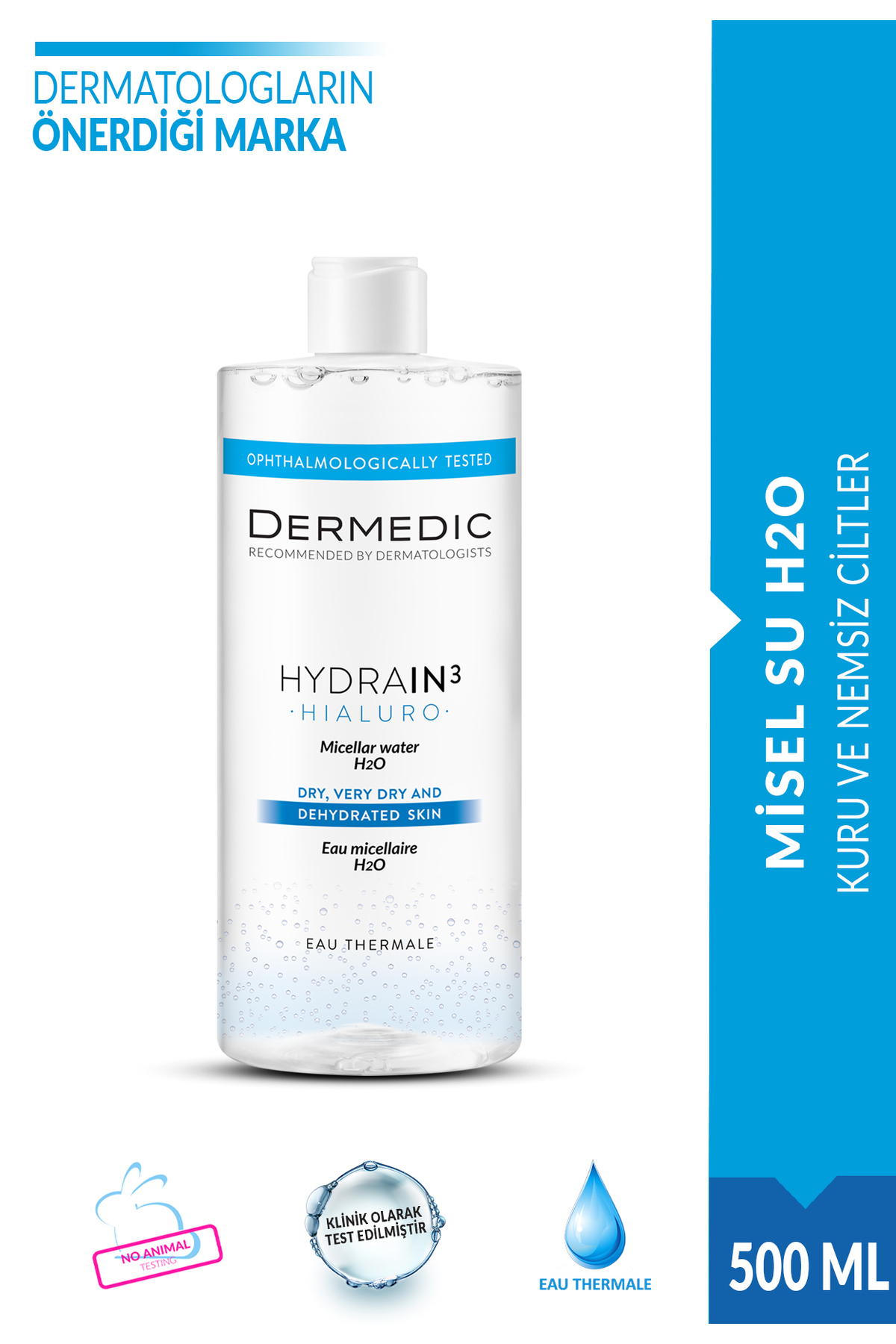 DERMEDIC HYDRAIN3 HIALURO Misel Su H2O 500ML