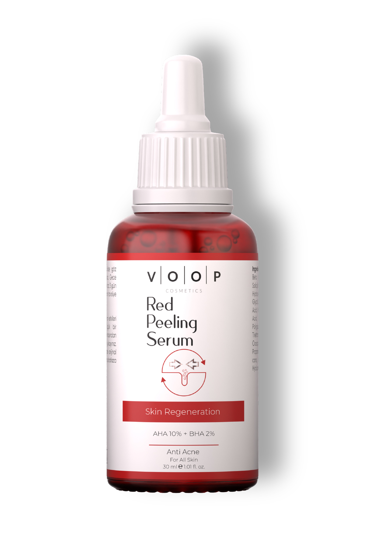 VOOP Red Peeling Serum 30 ml | Cilt Tonu Eşitleyici Ve Yenileyici | %10 Aha, %2 Bha