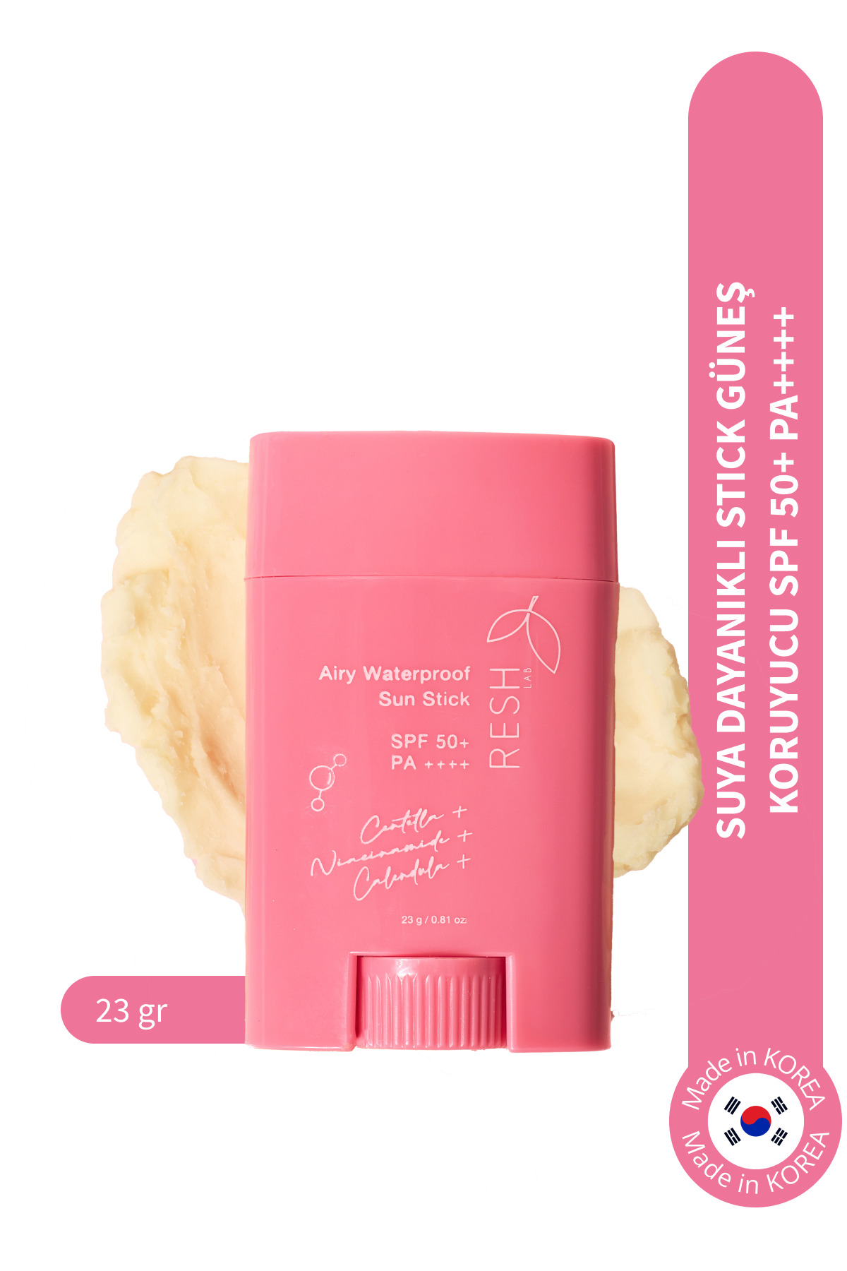 RESH LAB Airy Waterproof Sun Stick SPF50+ PA++++ - 23g - Suya Dayanıklı Güneş Koruyucu Stick