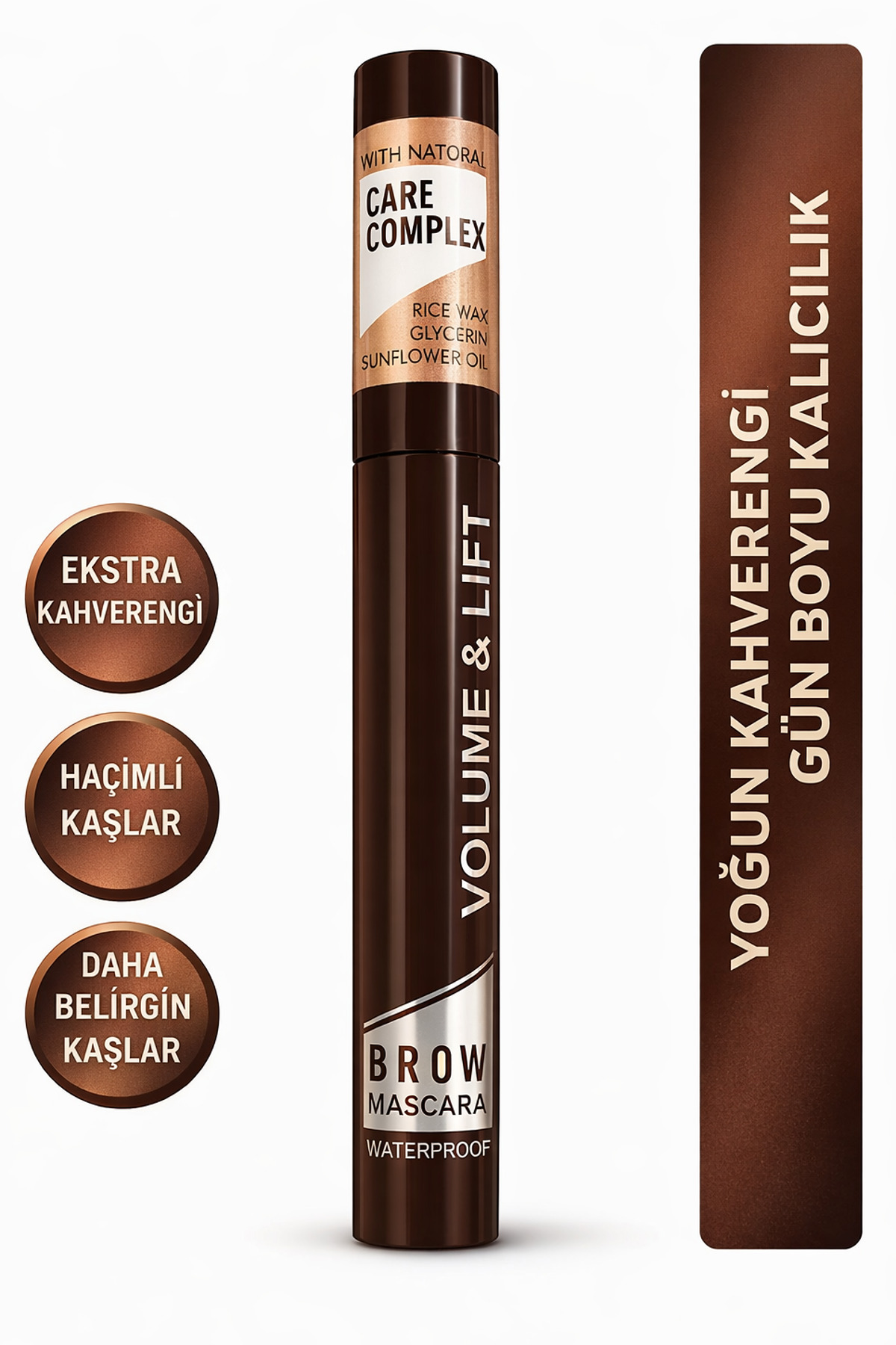 Mas'dala EGAR Kahverengi Maskara Volume & Lift Suya Dayanıklı Hacim Veren Doğal Görünümlü Kahve