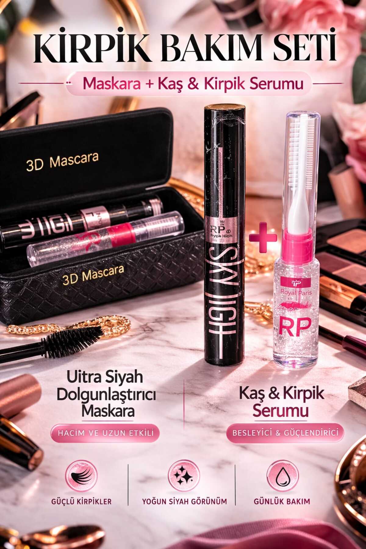 ASG ULTRA HACİM VE DOLGUN KİRPİKLER İÇİN PREMİUM MASKARA ( KAŞ VE KİRPİK SERUMU HEDİYELİ )