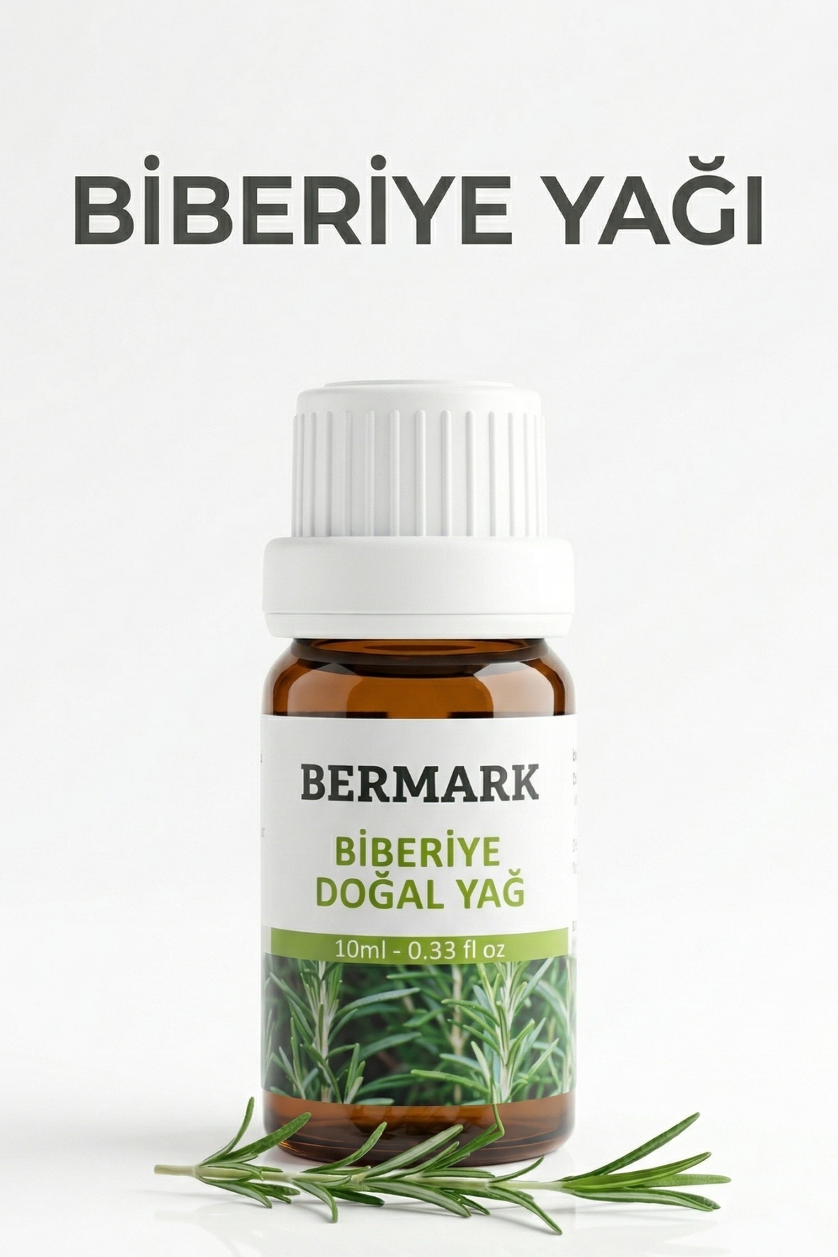 bermark %100 Saf ve Doğal Biberiye Yağı, Doğal Yağlar İçeren Güçlendirilmiş Formül, Saç ve Cilt Bakımı 10ml