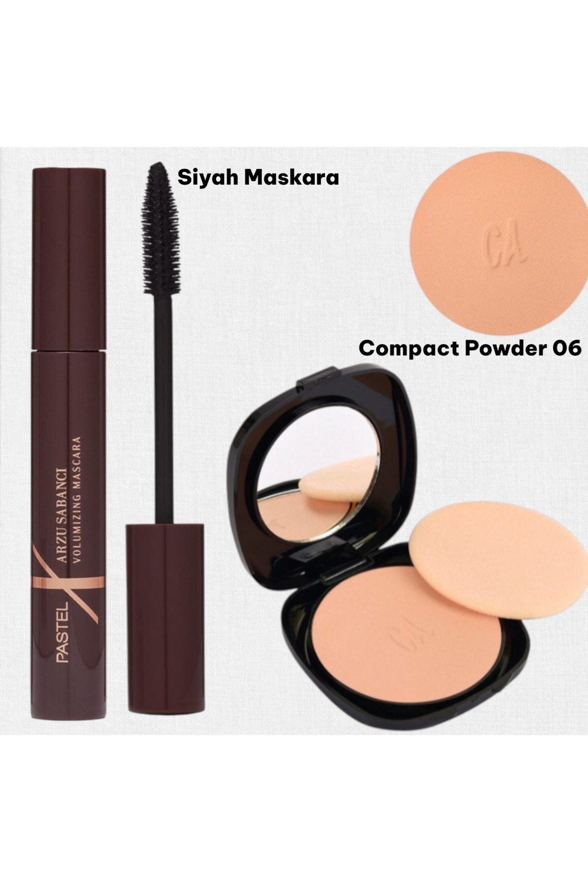 Pastel x Arzu Sabancı Volumizing Maskara + Catherine Arley Pudra - Compact Powder 6 Pudra