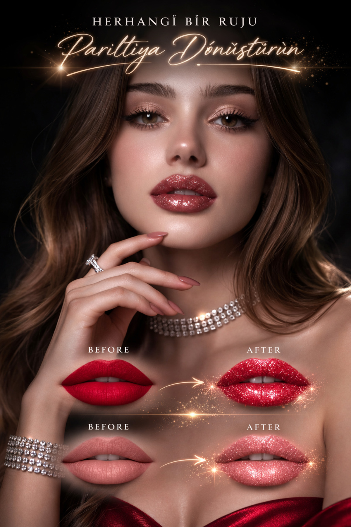 Shine Garden Crystal Veil Glitter Lip Kit | Şeffaf Işıltılı Dudak Seti