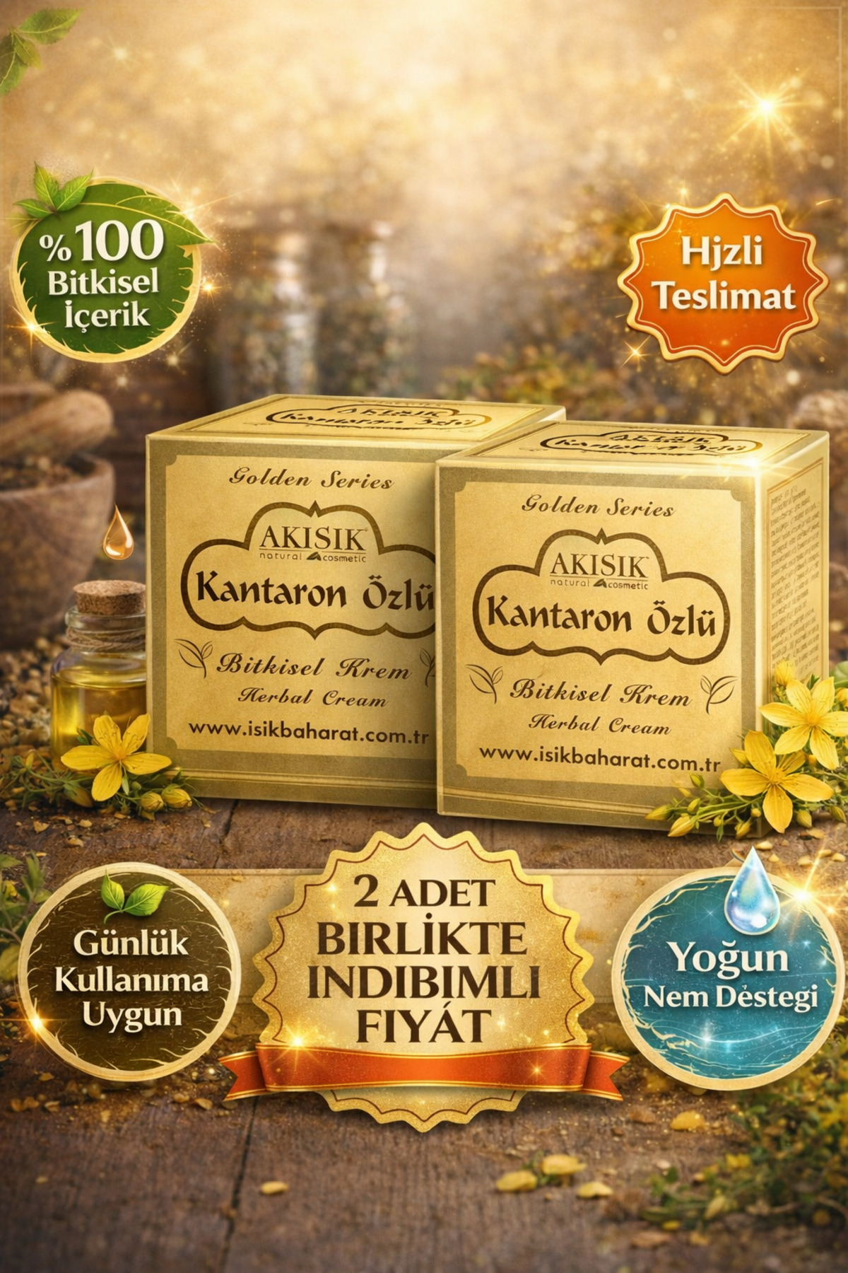 Akışık Kantaron Özlü Bitkisel Bakım Kremi 2’li paket