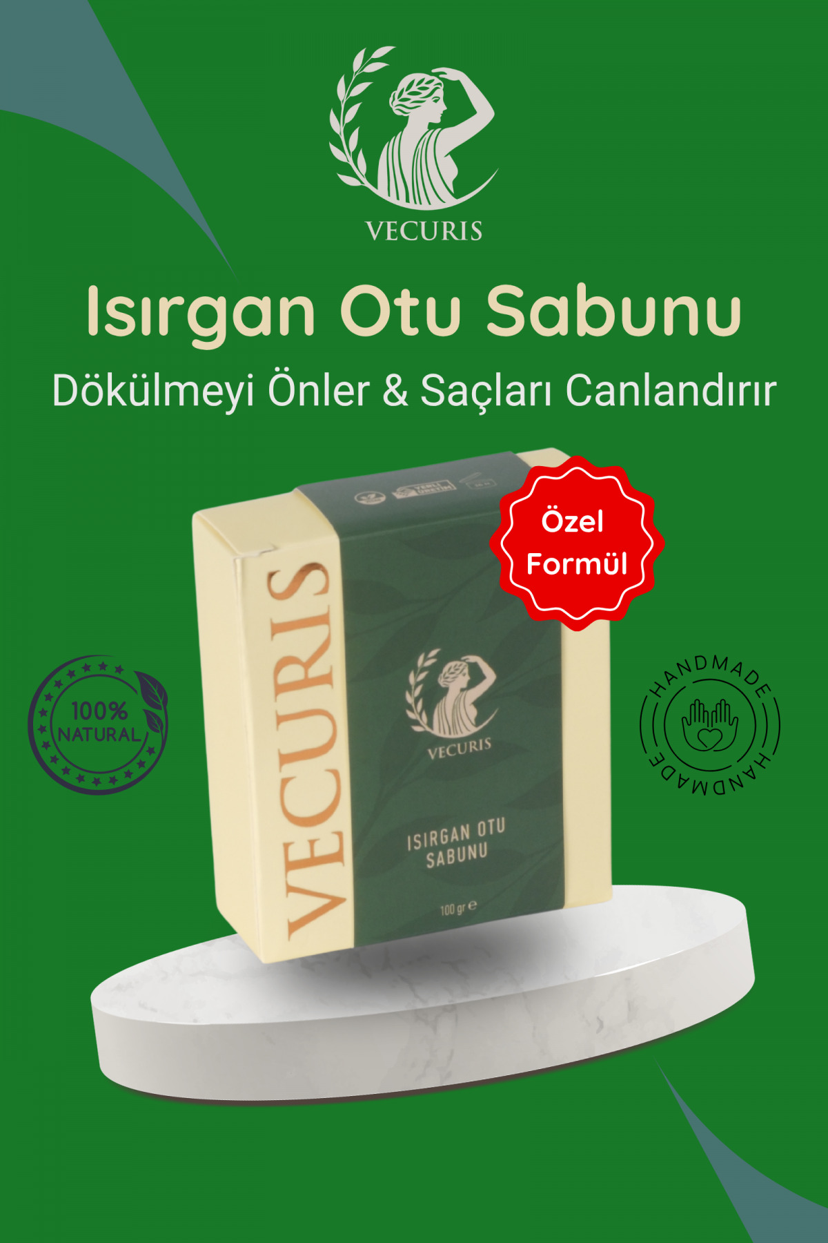 VECURIS Hacim Verici Isırgan Otu Sabunu | Isırgan Otu Ekstraktı | Doğal Sabun