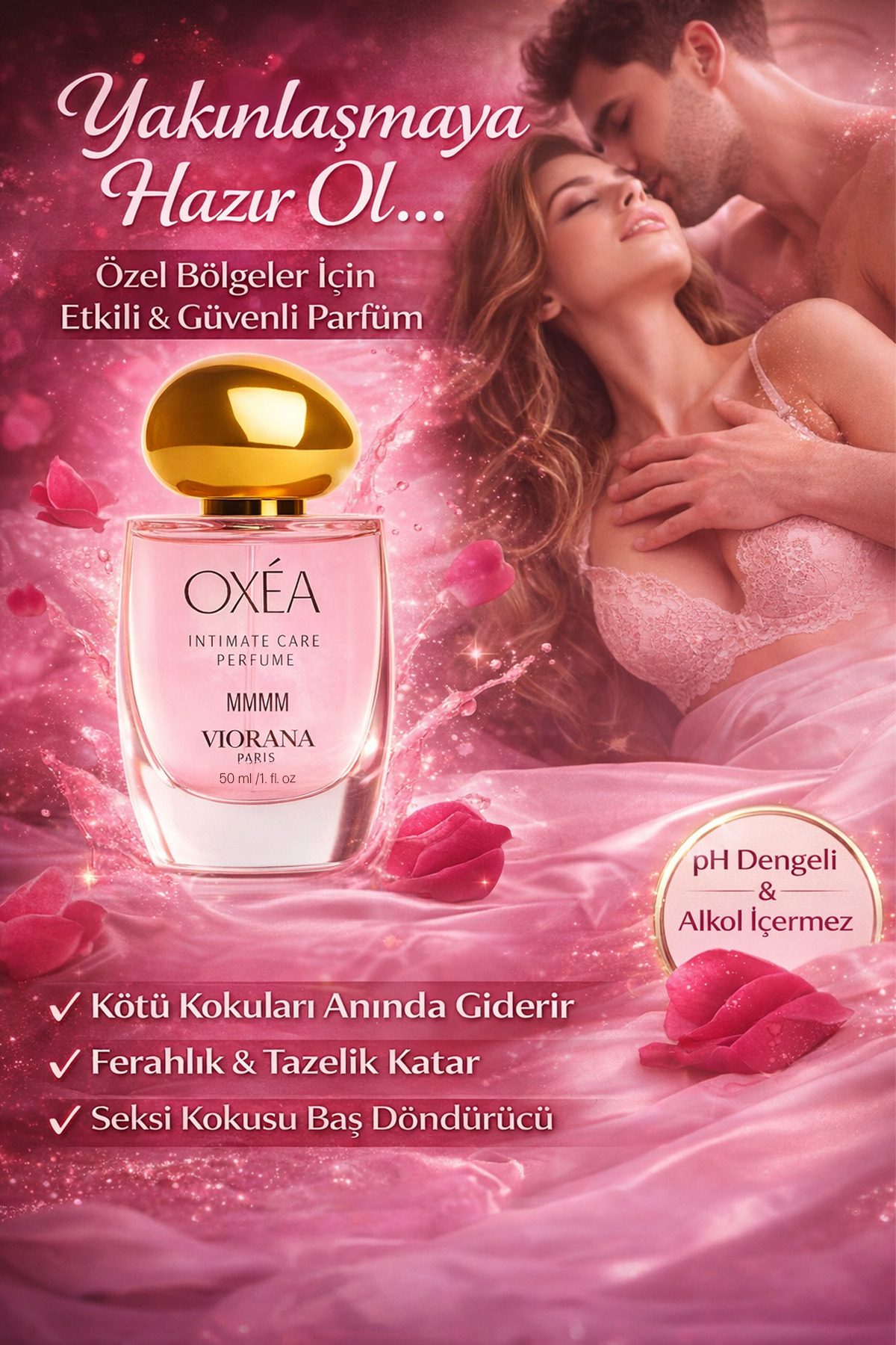 VIORANA Oxea MMMM Kadın Dış Genital Bölge Parfümü Bikini Özel Bölge Koku Giderici ve Ferahlatıcı 50ml