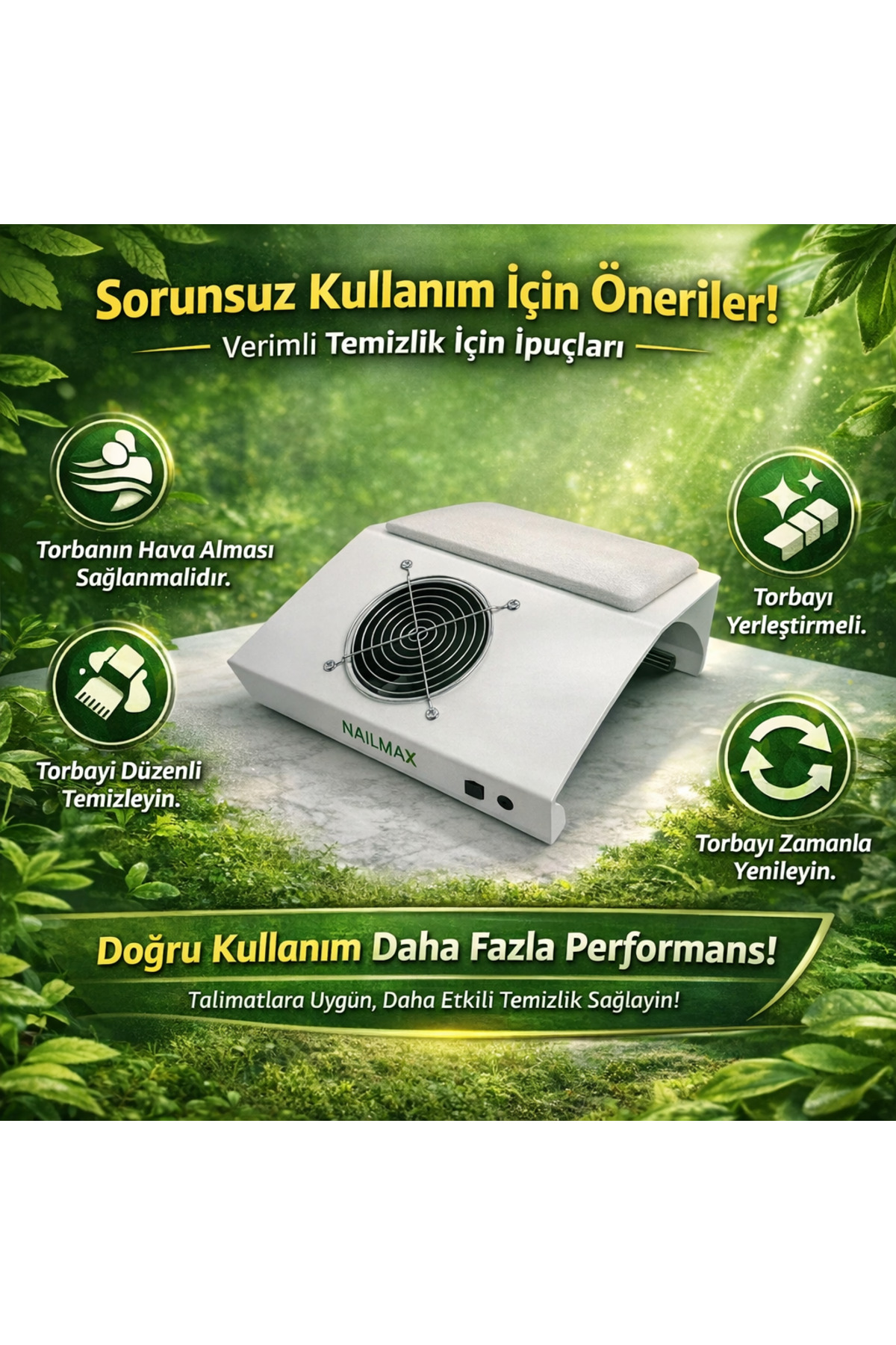 NAİLMAX Dynamic 160 W Güçlü Profesyonel Tırnak Toz Toplama Makinesi