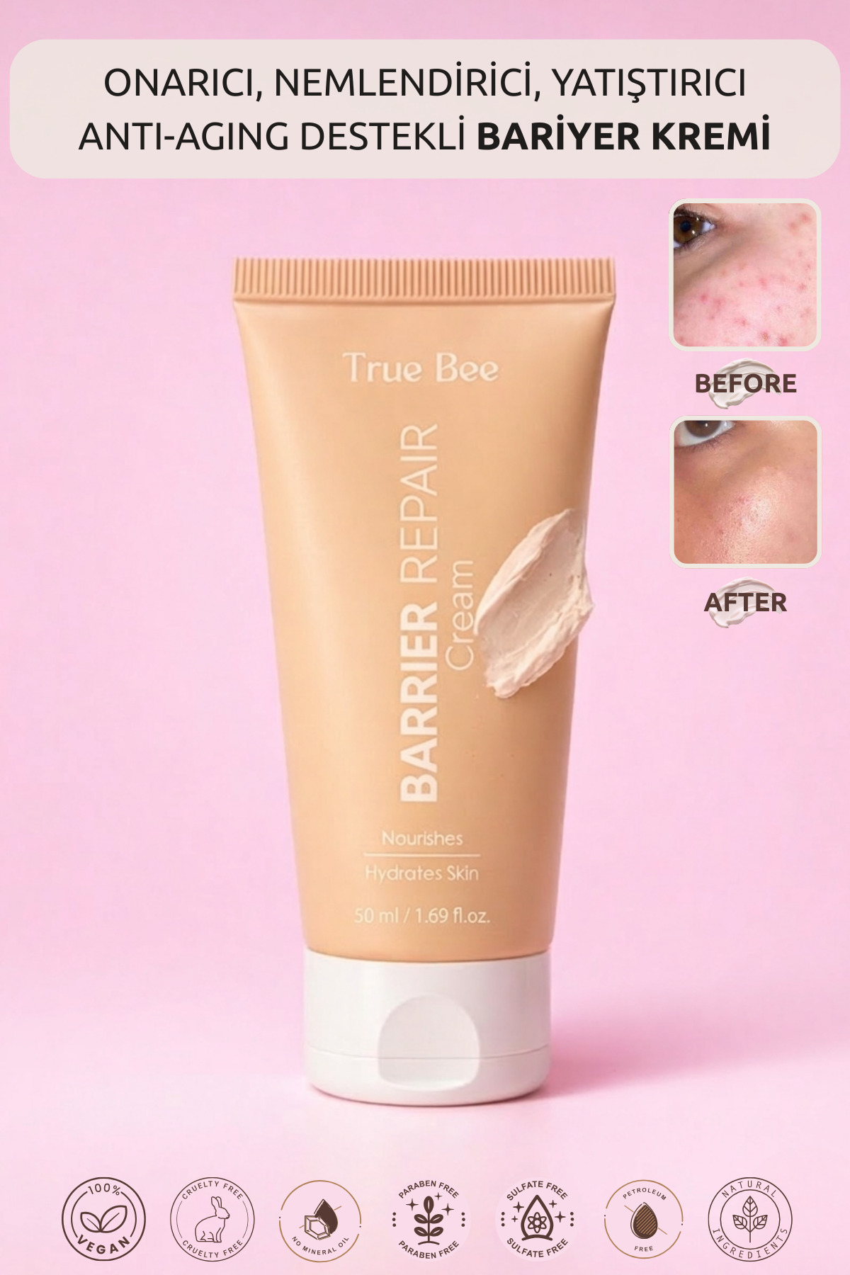 True Bee Bariyer Onarıcı, Nemlendirici, Yatıştırıcı, Anti-Aging Etkili Krem | Barrier Repair Peptide Cream