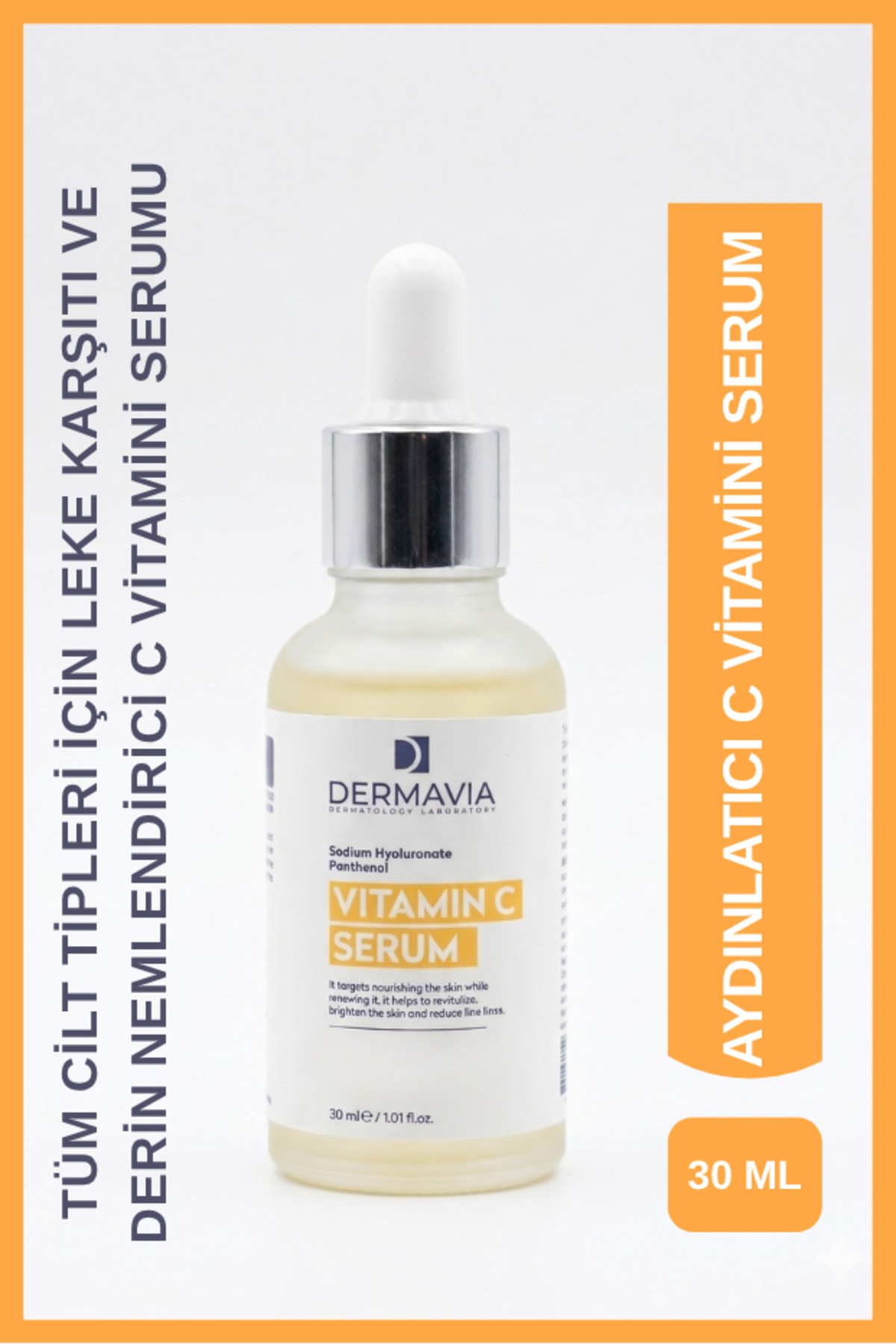 Dermavia Aydınlatıcı Leke Karşıtı Vitamin C Serumu 30 Ml Parlak Dayanıklı Görünüm