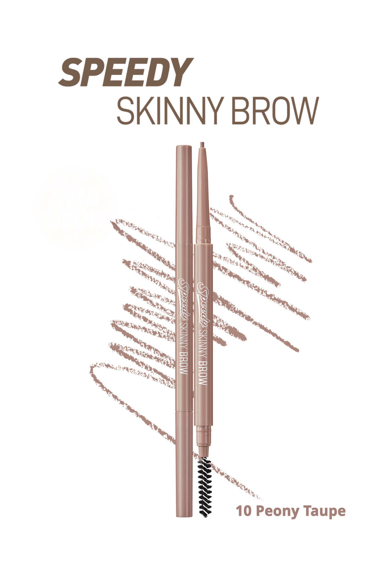 PERIPERA Ultra İnce Uçlu, Doğal Görünüm Veren Kaş Kalemi Speedy Skinny Brow (10 Peony Taupe)