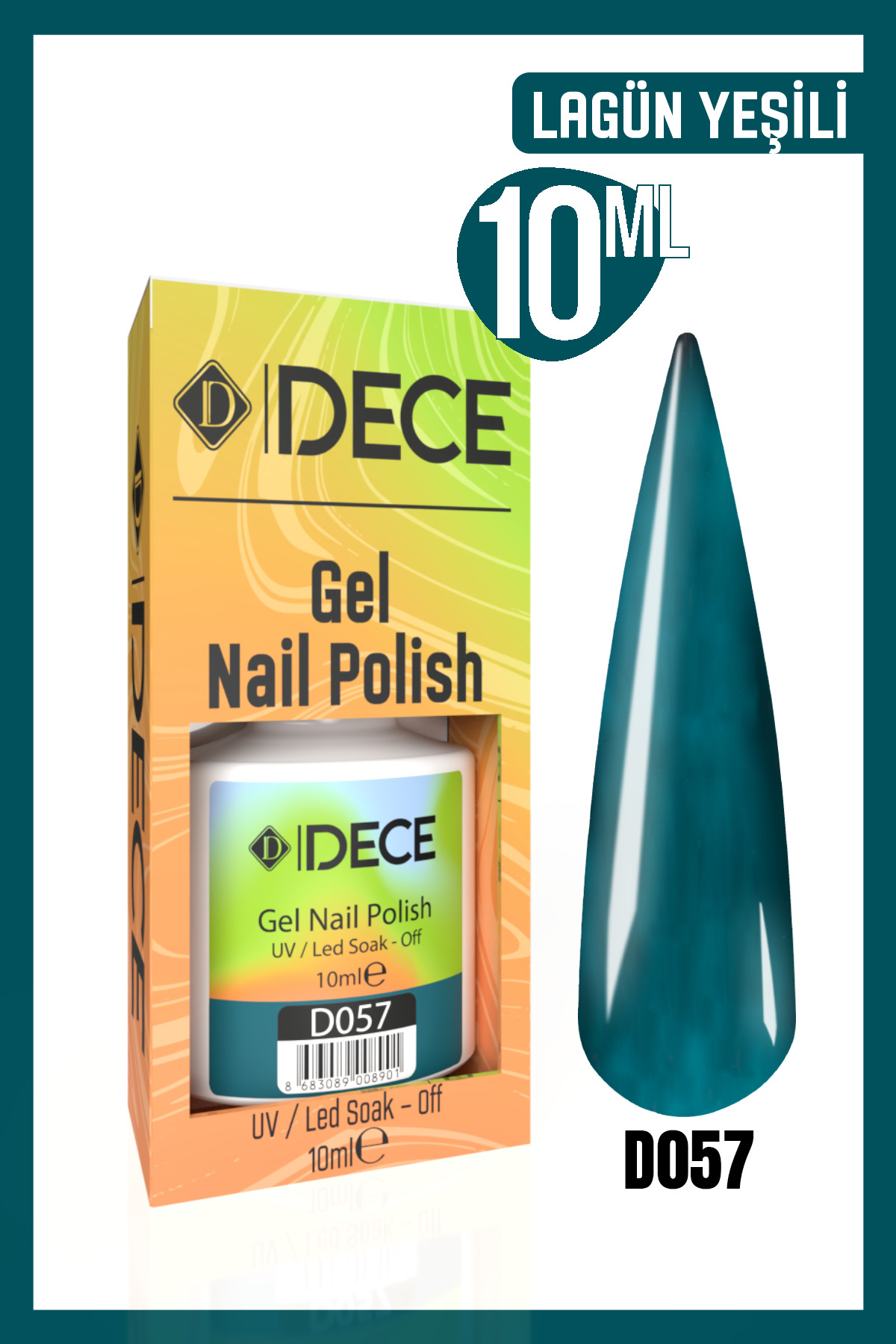 d dece Kalıcı Oje UV LED D057 (YEŞİL SERİSİ) 10ml
