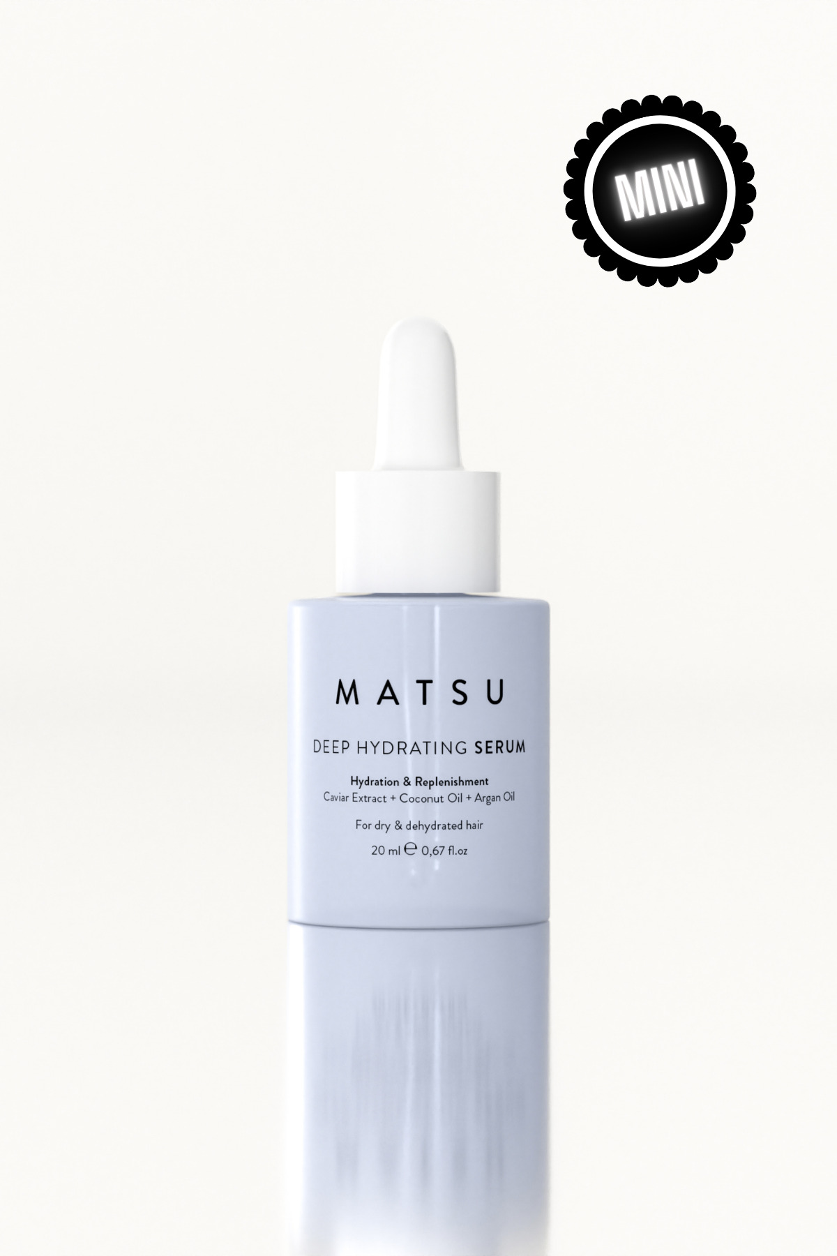 MATSU Deep Hydrating Kuru Saçlar İçin Yoğun Nem Veren Elektriklenme Karşıtı Saç Serumu 20 ml Seyahat Boy