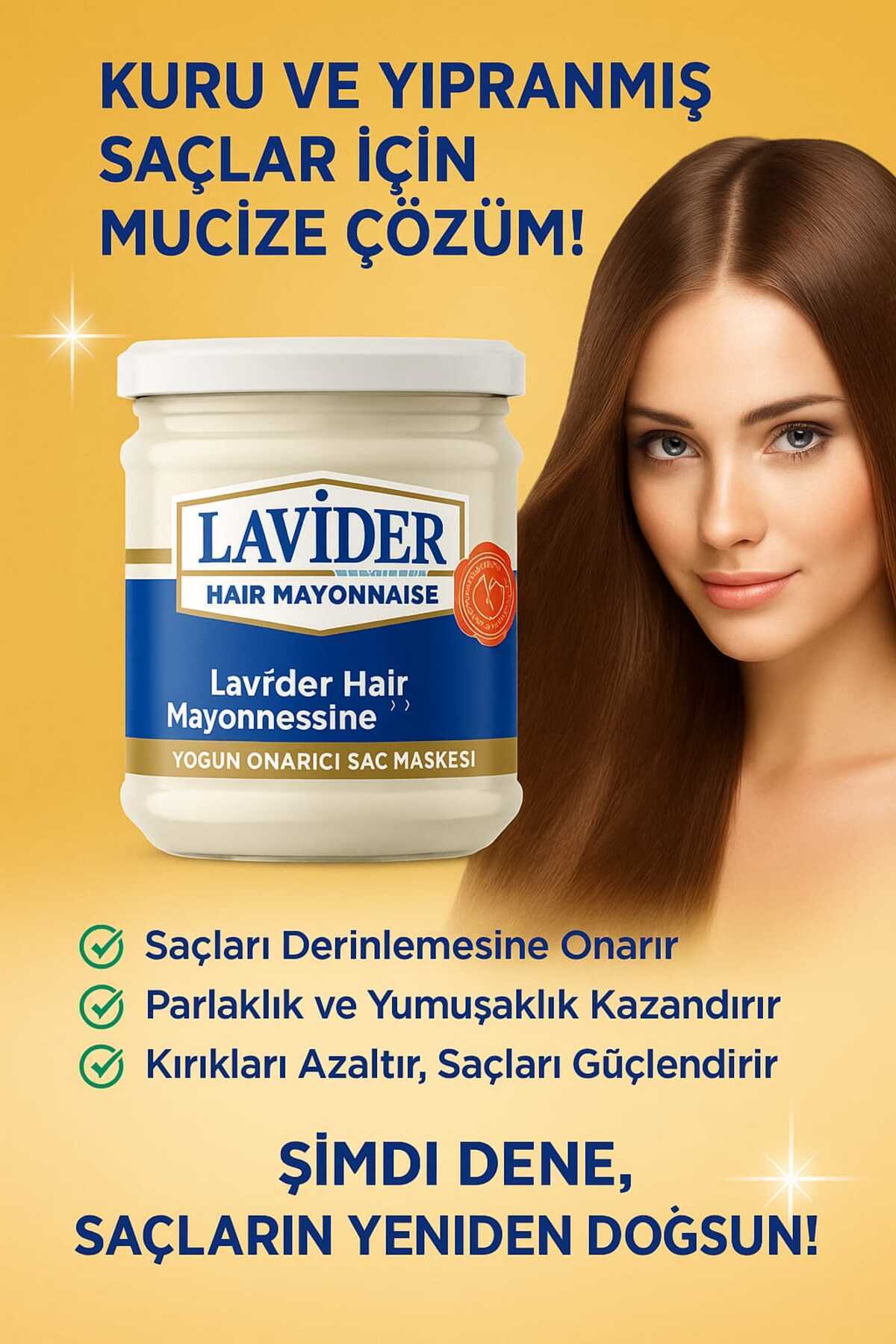 Lavider Hair Mayonnaise Yoğun Onarıcı Saç Maskesi & Yıpranmış Saçlar İçin 200 ml