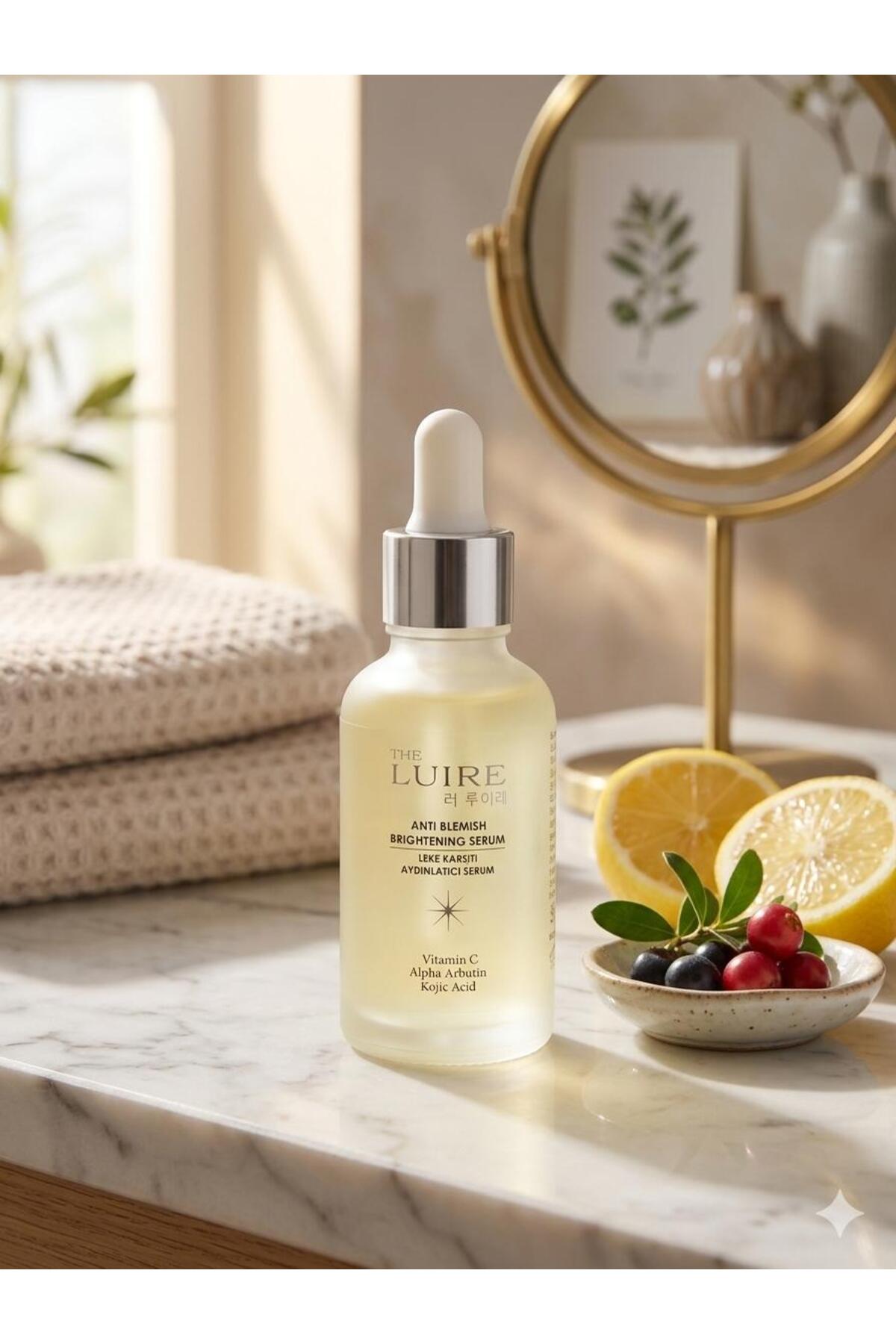 THE LUİRE Leke Karşıtı Aydınlatıcı Ton Eşitleyici Cilt Bakım Serumu 30 ml-Vitamin C Alpha Arbutin & Kojic Acid