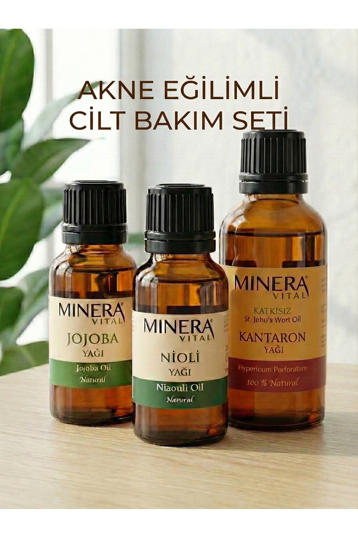 MİNERA VİTAL Akne Eğilimli Cilt Bakım Seti - Arındırıcı Nioli, Jojoba ve Kantaron Yağı