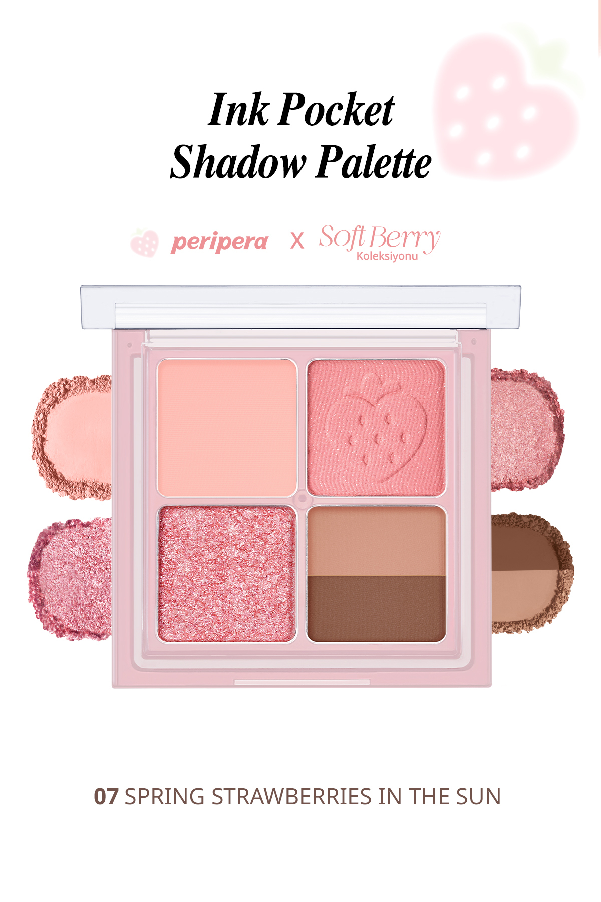PERIPERA Mat, Parıltılı Tonlarda 5'li Far Paleti Ink Pocket Shadow Palette (07 Spring Strawberries )