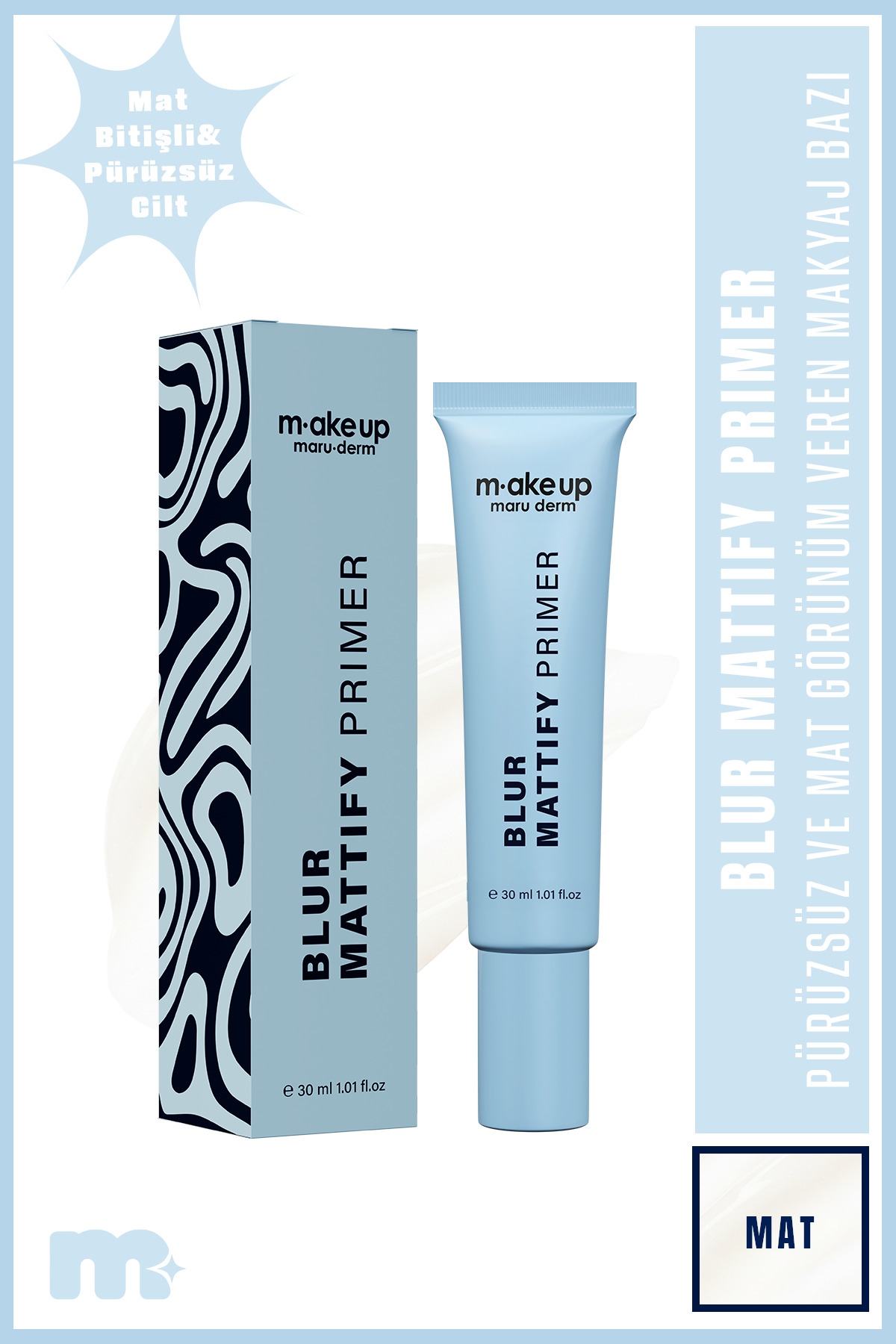 Maru.Derm make up maruderm Gözenek Gizleyici, Pürüzsüz ve Mat Görünüm Sağlayan Makyaj Bazı – Primer