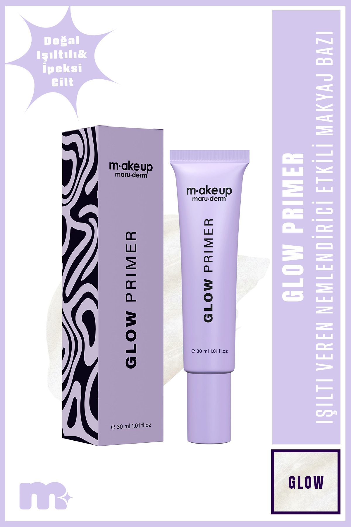Maru.Derm make up maruderm Ekstra Aydınlatıcı ve Nemlendirici Etkili Makyaj Bazı – Glow Primer 30 ML