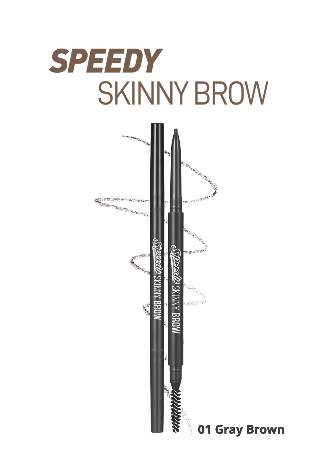 PERIPERA Ultra İnce Uçlu, Doğal Görünüm Veren Kaş Kalemi PERIPERA Speedy Skinny Brow (1 Gray Brown)