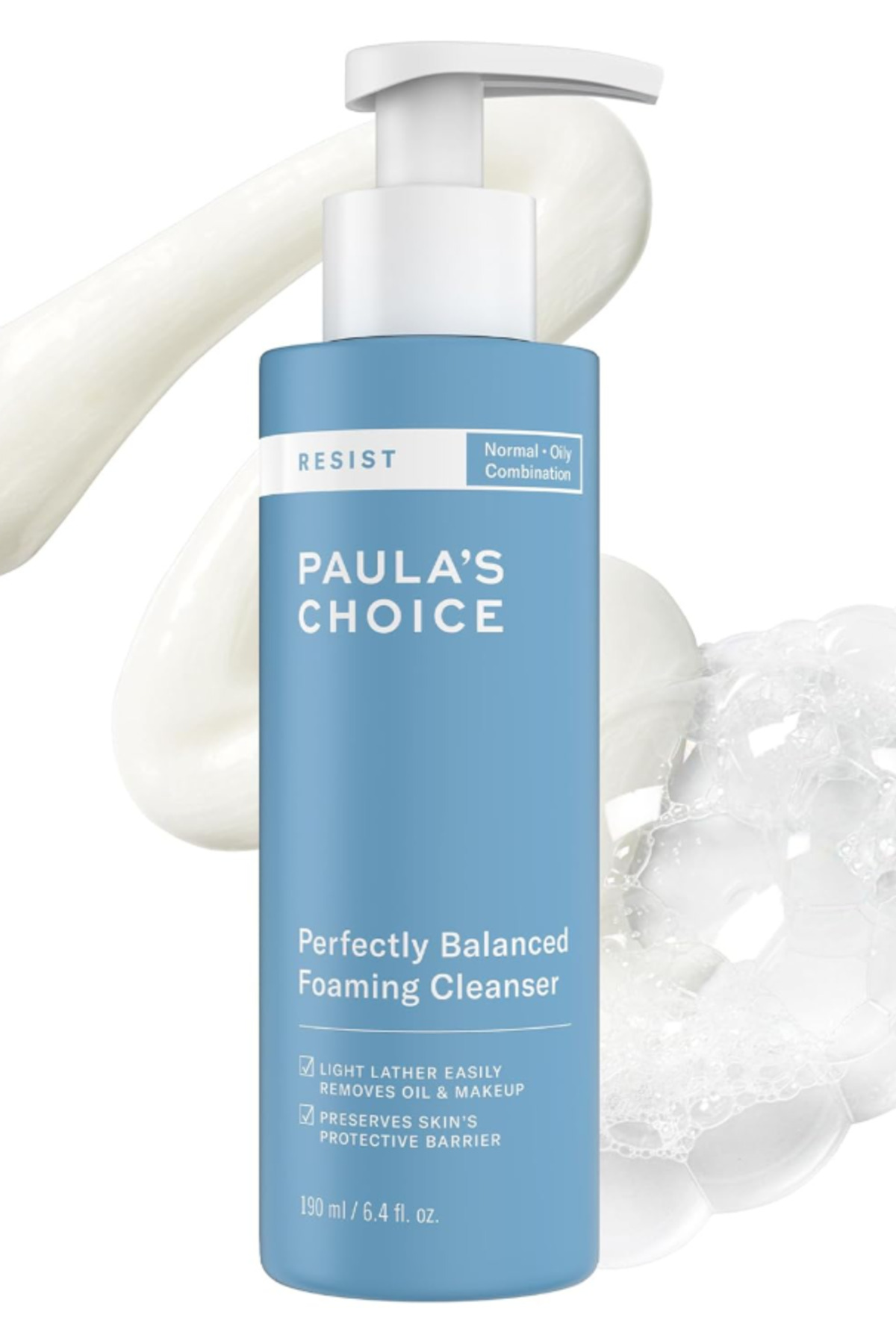Paulas Choice RESIST Perfectly Balanced Foaming Facial Cleanser, Face Cleanser with Hyaluronic Acid & Aloe, 190ml