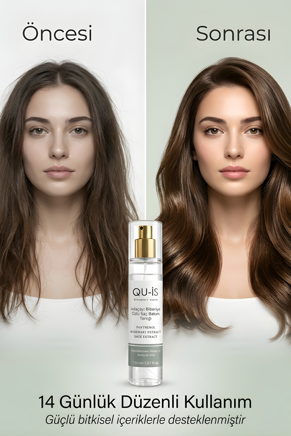 QU-İS Adaçayı ve Biberiye Özlü Saç Bakım Toniği 150 ml - ( Biotin & Niacinamide , Dökülme Karşıtı )