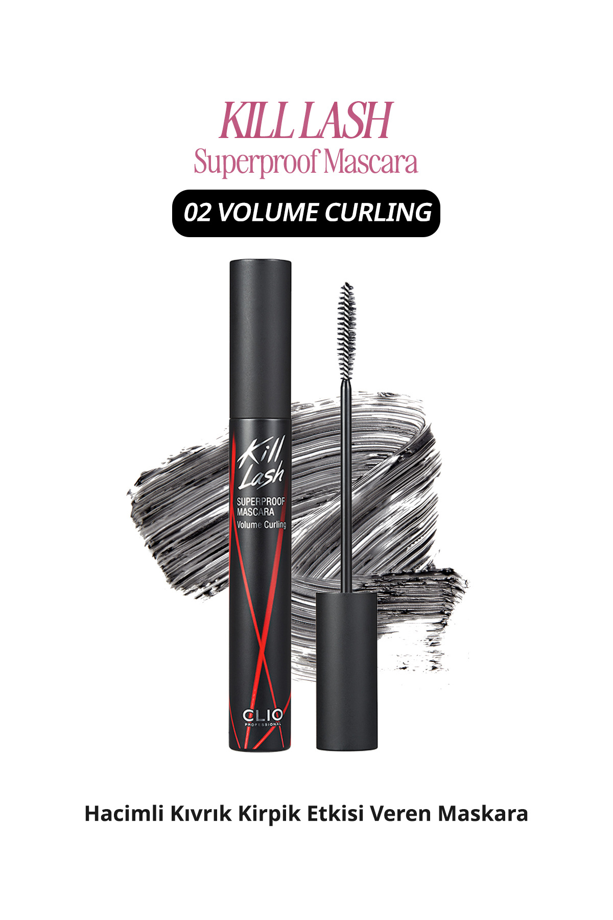CLIO Hacimli Kıvrık Kirpik Etkisi Veren Maskara CLIO Kill Lash Superproof Mascara (02 Volume Curling)