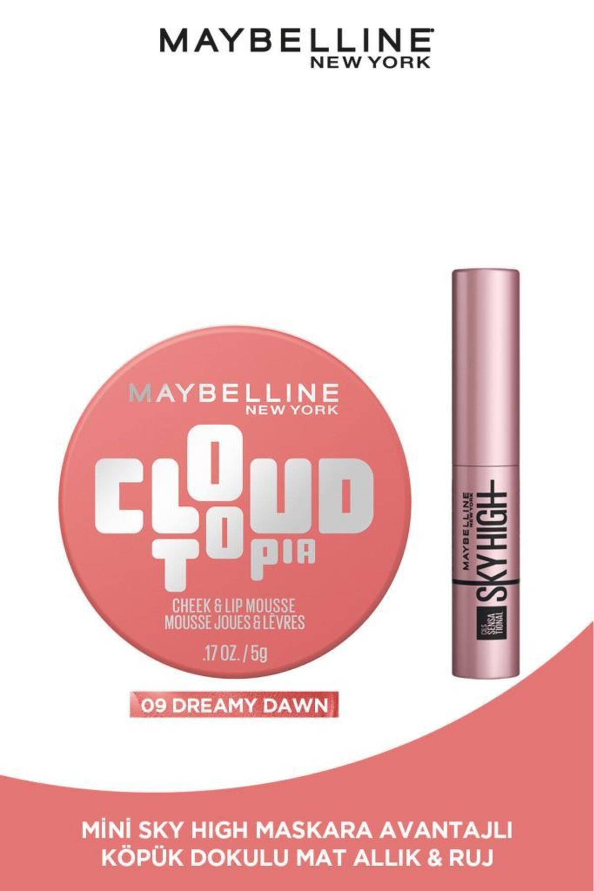 Maybelline New York Cloudtopia Köpük Dokulu Mat Allık 09 Dreamy Dawn & Mini Sky High Maskara Hediye