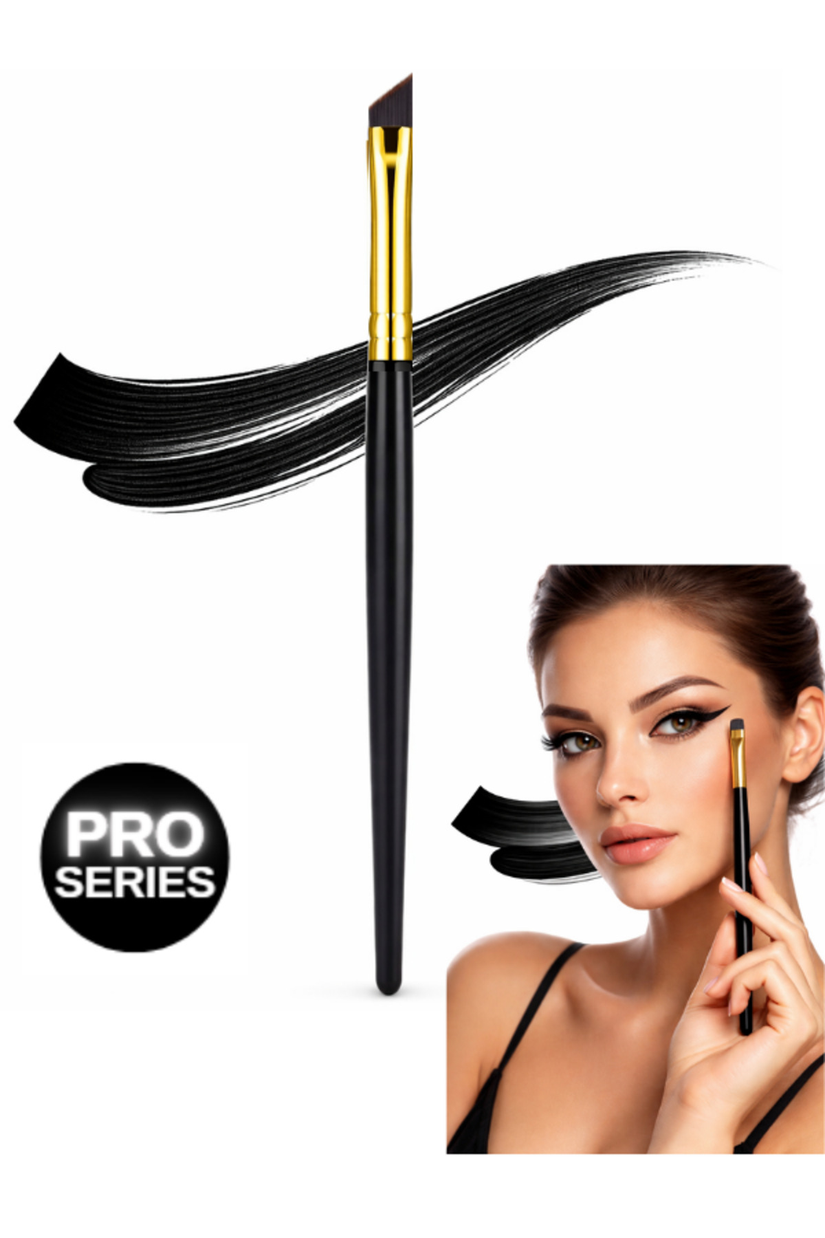 SheMask Makyaj Fırçası Eyeliner Fırçası Açılı Hassas İnce Uç Kaş ve Eyeliner Çizim Fırçası Makyaj Fırça Seti