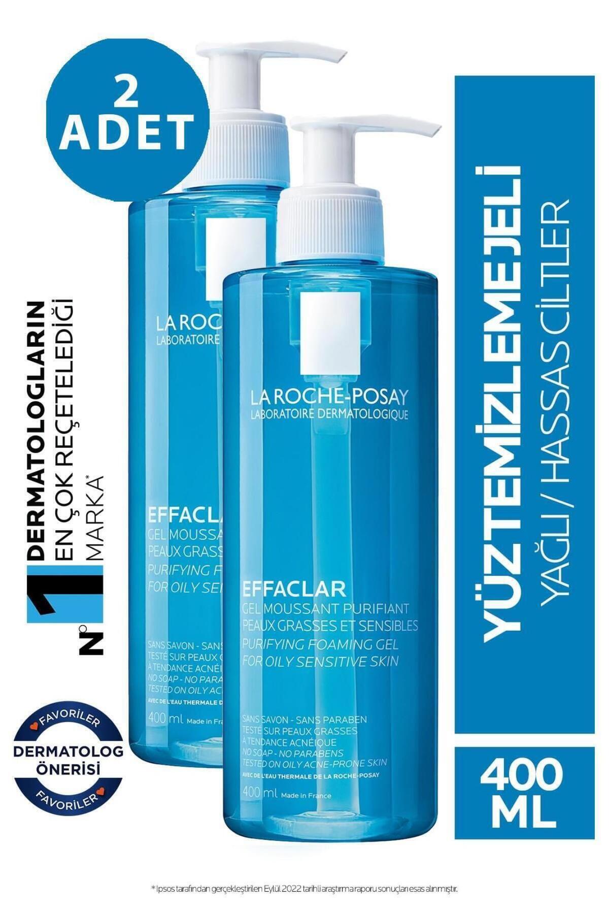 La Roche Posay Effaclar Temizleme Jeli 400ml Yağlı ve Akneye Eğilim Gösteren Ciltler 2 Adet