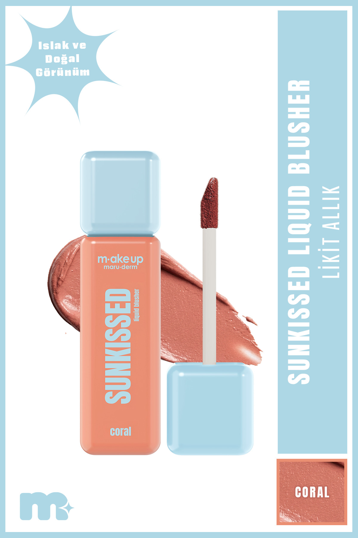Maru.Derm make up maruderm Yoğun Pigmentli Likit Allık – Liquid Blush Coral