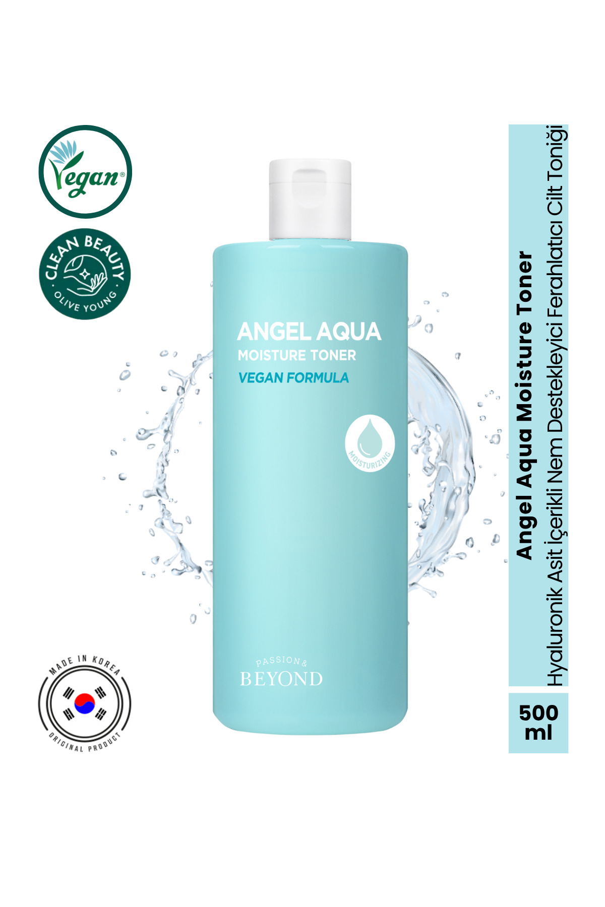 Passion&Beyond Angel Aqua Moisture Toner Nemlendirici Yatıştırıcı Tonik Hyaluronik Asit Panthenol 500 ml