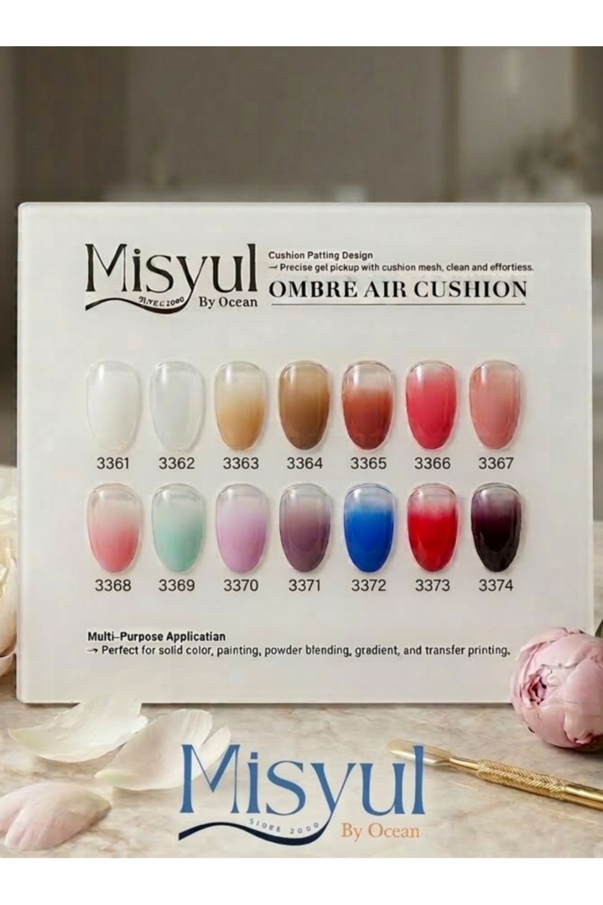 Güzellik Deposu 14 Renk Fileli Nail Art Ombre Boyası Seti Protez Tırnak Ombre Jeli