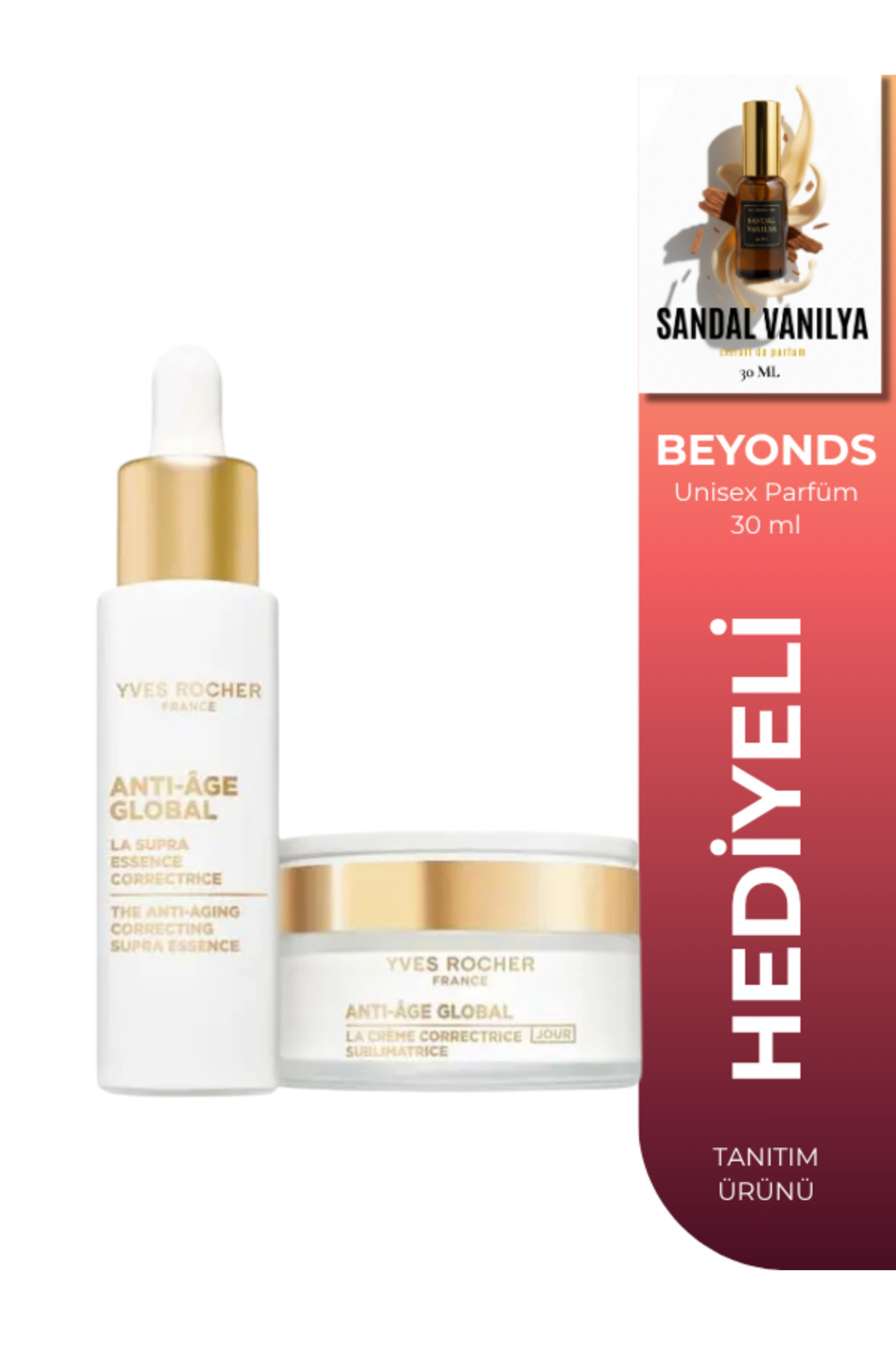 Yves Rocher Beyonds Sandal Vanilya Ek Edilmiş Anti-Age Olgun Cilt Gündüz Kremi Seti