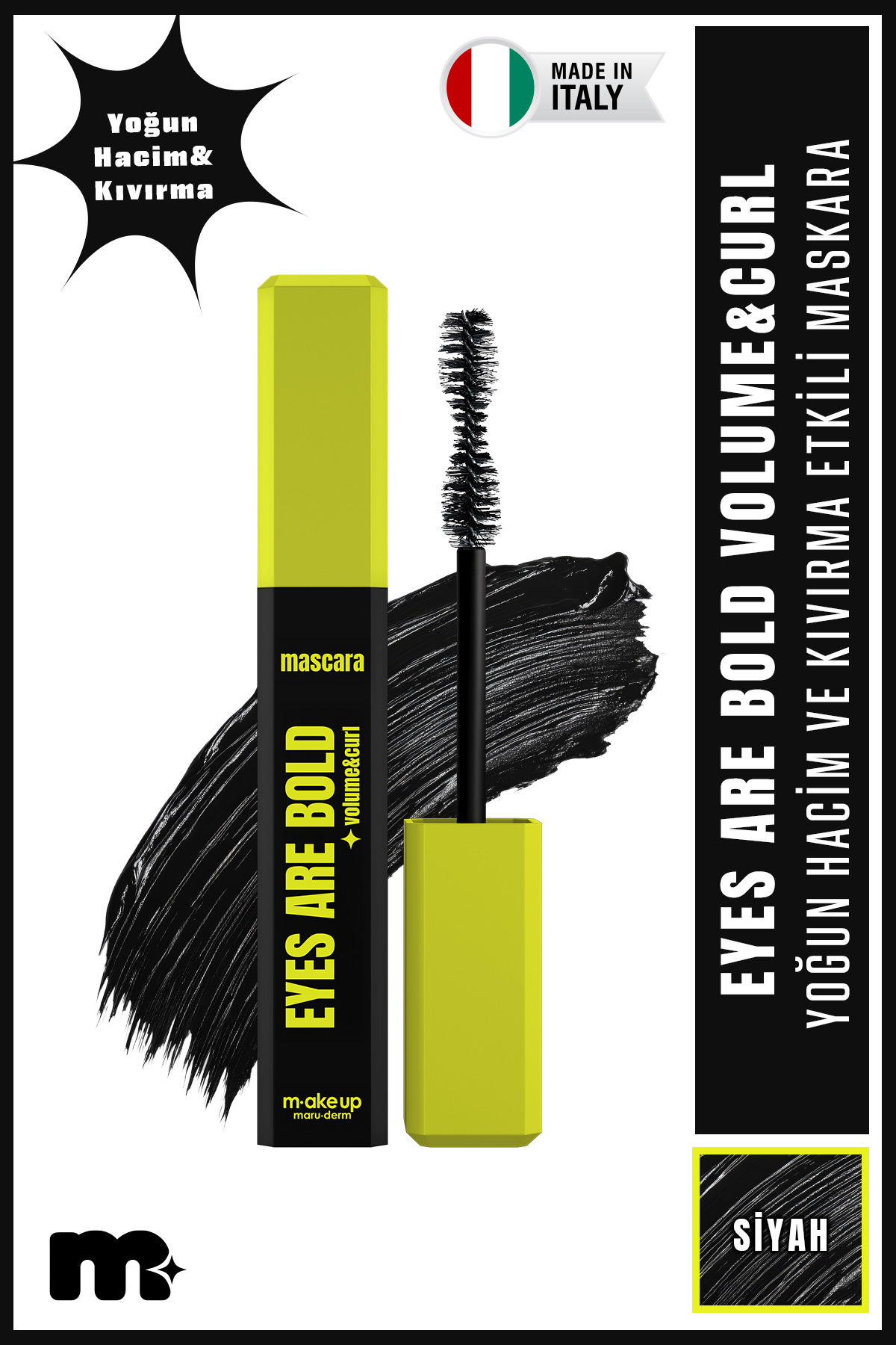 Maru.Derm make up maruderm Yoğun Hacim ve Kıvırma Etkili Maskara – Volume & Curl Mascara