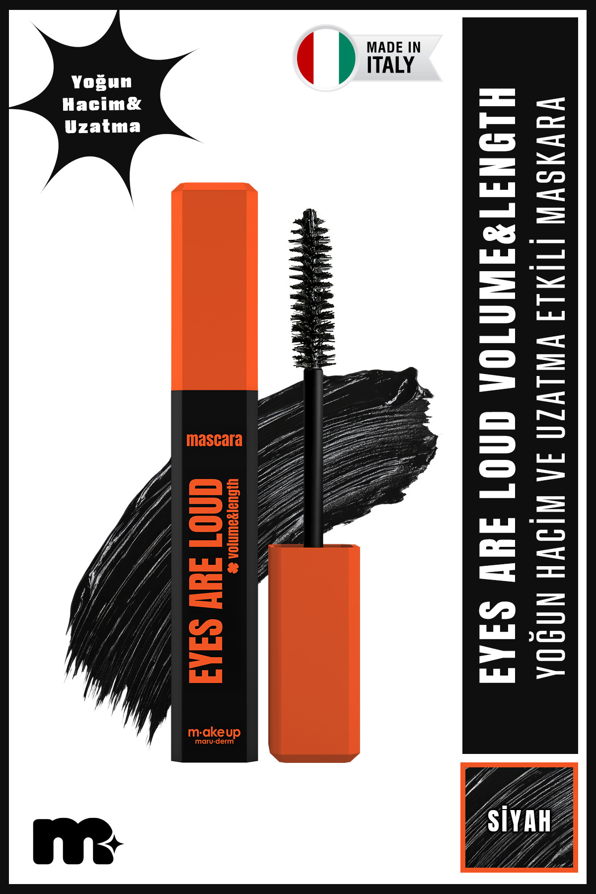Maru.Derm make up maruderm Yoğun Hacim ve Uzatma Etkili Maskara – Volume & Length Mascara