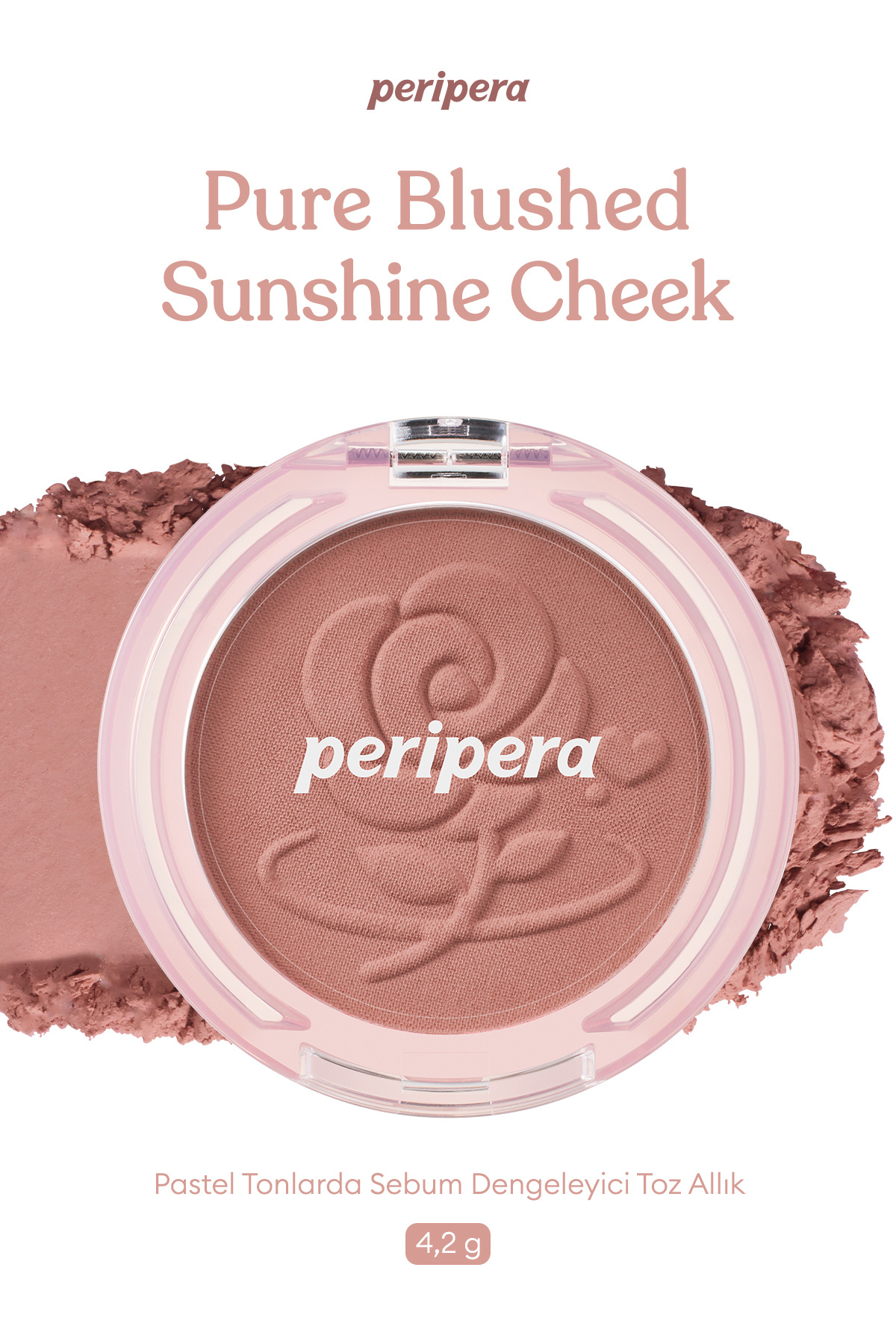 PERIPERA Gül Tonlarında Yumuşak, Jel Dokulu Allık Pure Blushed Sunshine Cheek (30 Soft Pink)