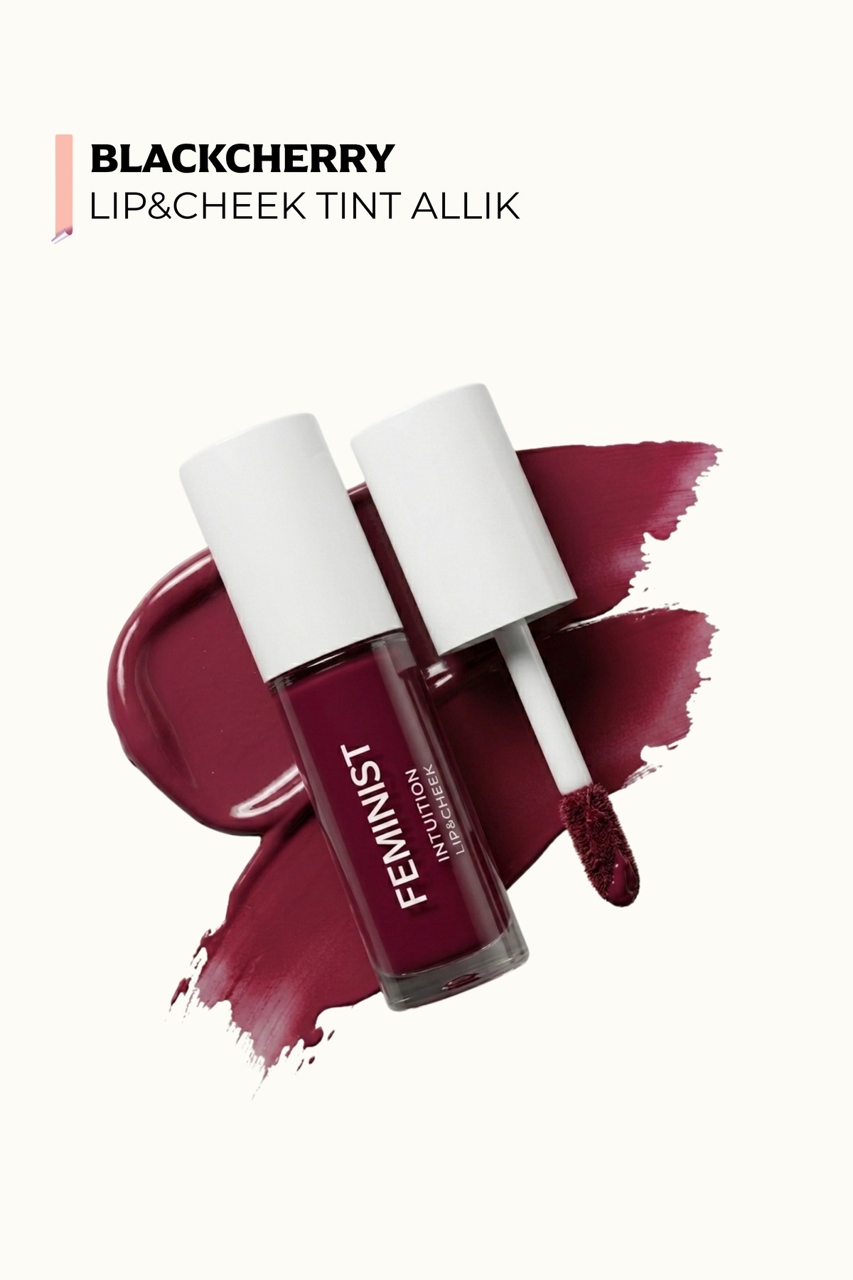 Feminist Cosmetics Allık Ruj Göz Farı Doğal Bitiş Liquid Nemlendirici Etkili Lip & Cheek Tint - BlackCherry