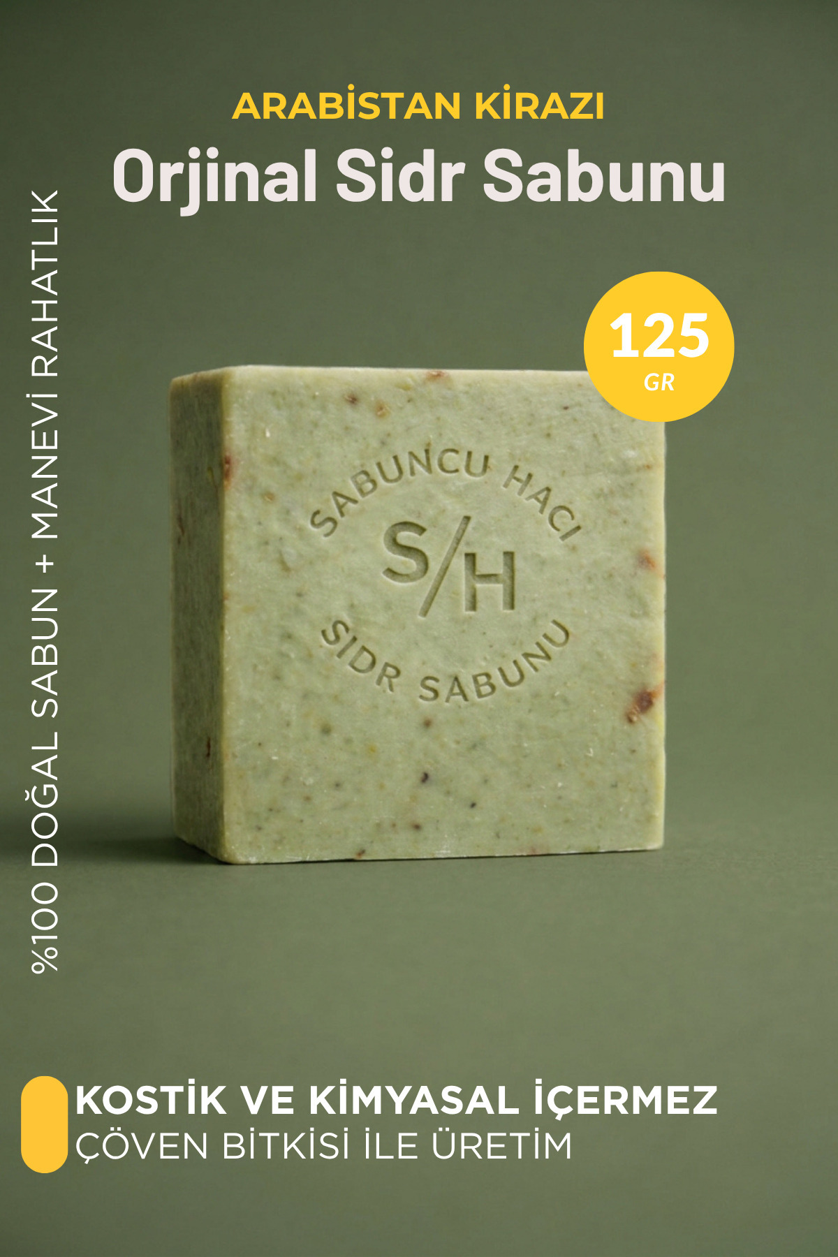 Sabuncu Hacı Es-sidre Orijinal Sidir Sabunu Doğal Bitksel Manevi Terapi Sabunu 125-145 gr