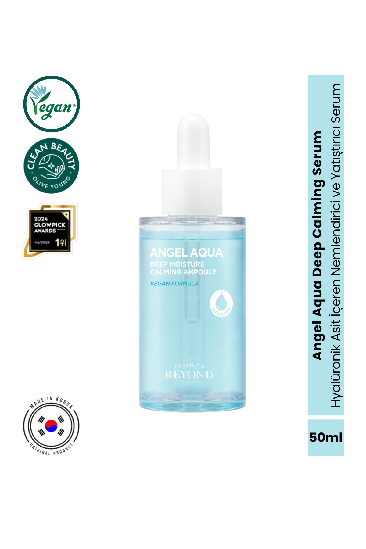 Passion&Beyond Angel Aqua Deep Calming Ampoule Nemlendirici Yatıştırıcı Serum Hyaluronik Asit Cica 50 ml