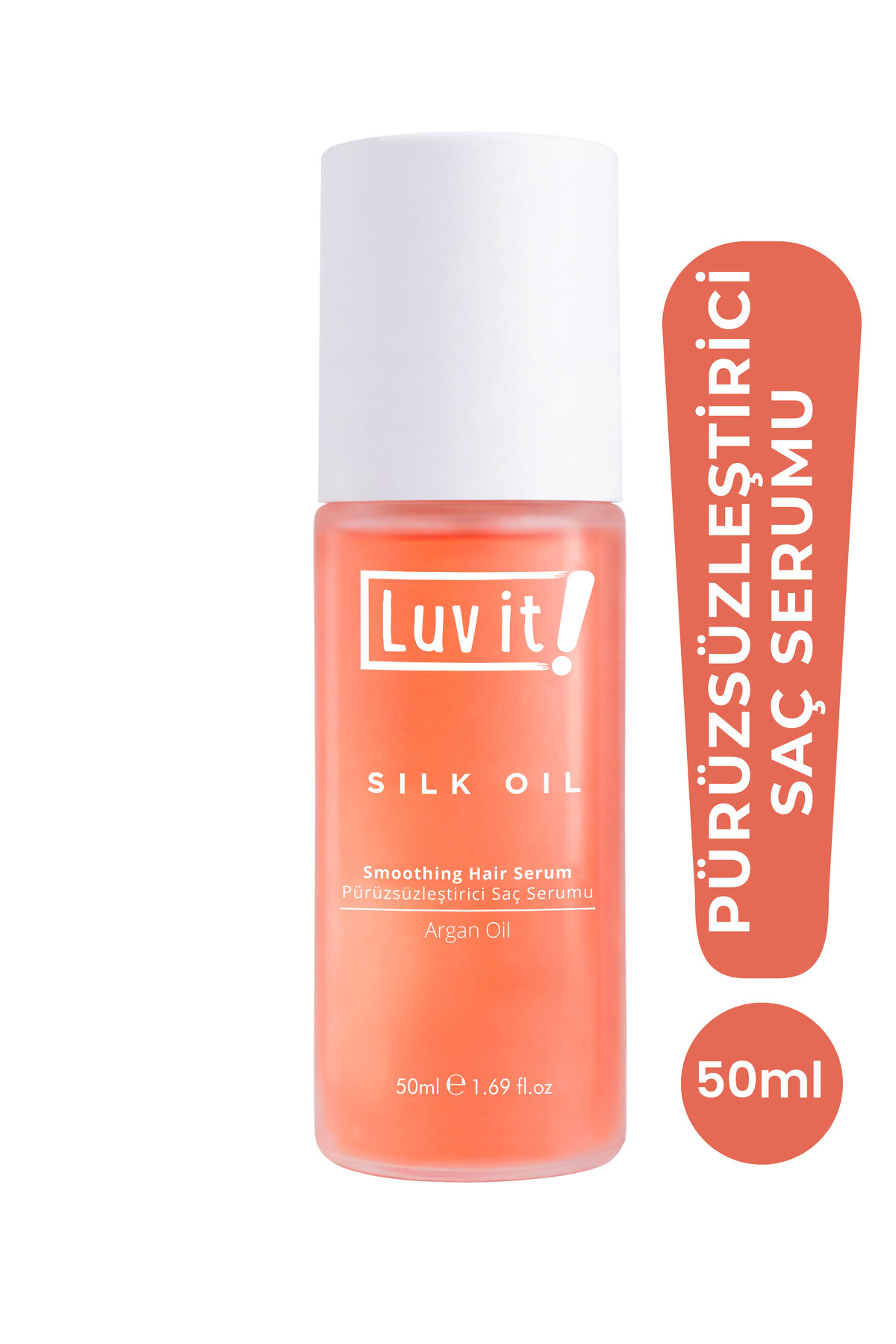 Luv it! Pürüzsüzleştirici Saç Serumu 50 ML - Argan Yağı İçeren Elektriklenme Karşıtı Bakım Yağı Etkili Serum