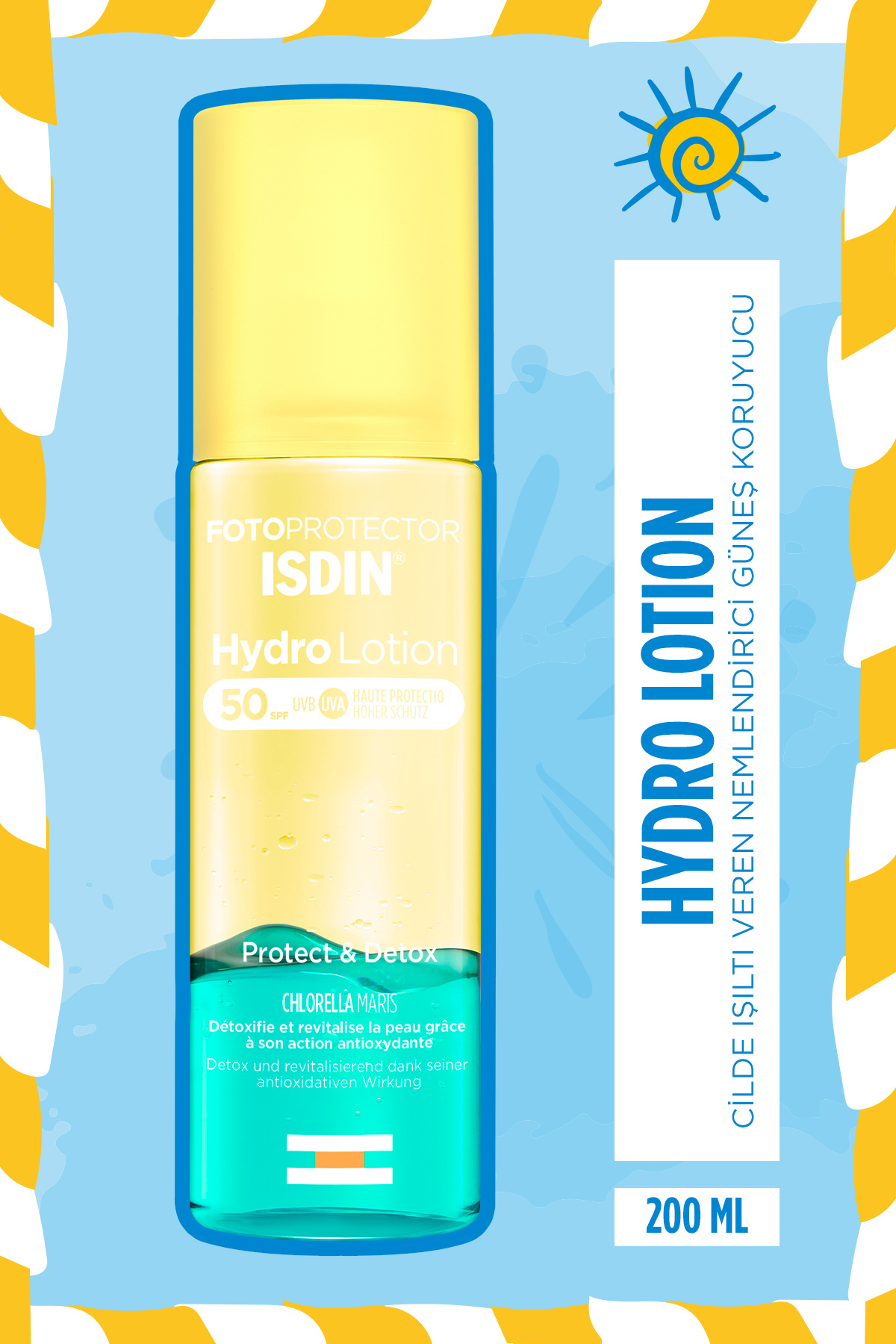 ISDIN Fotoprotector Hydrolotion Spf 50 200ml Nemlendiricili Güneşten Koruyan Vücut Spreyi