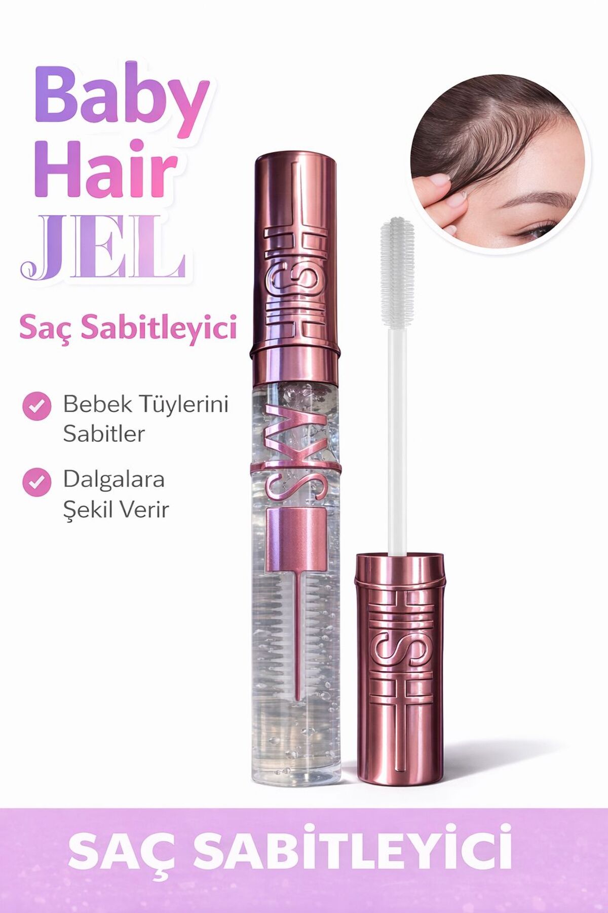 NUNUKO Baby Hair Jel Saç Sabileyici-Bebek Saçlarını Sabitleyen Wax Maskara (YAPIŞKANLIK YAPMAZ)