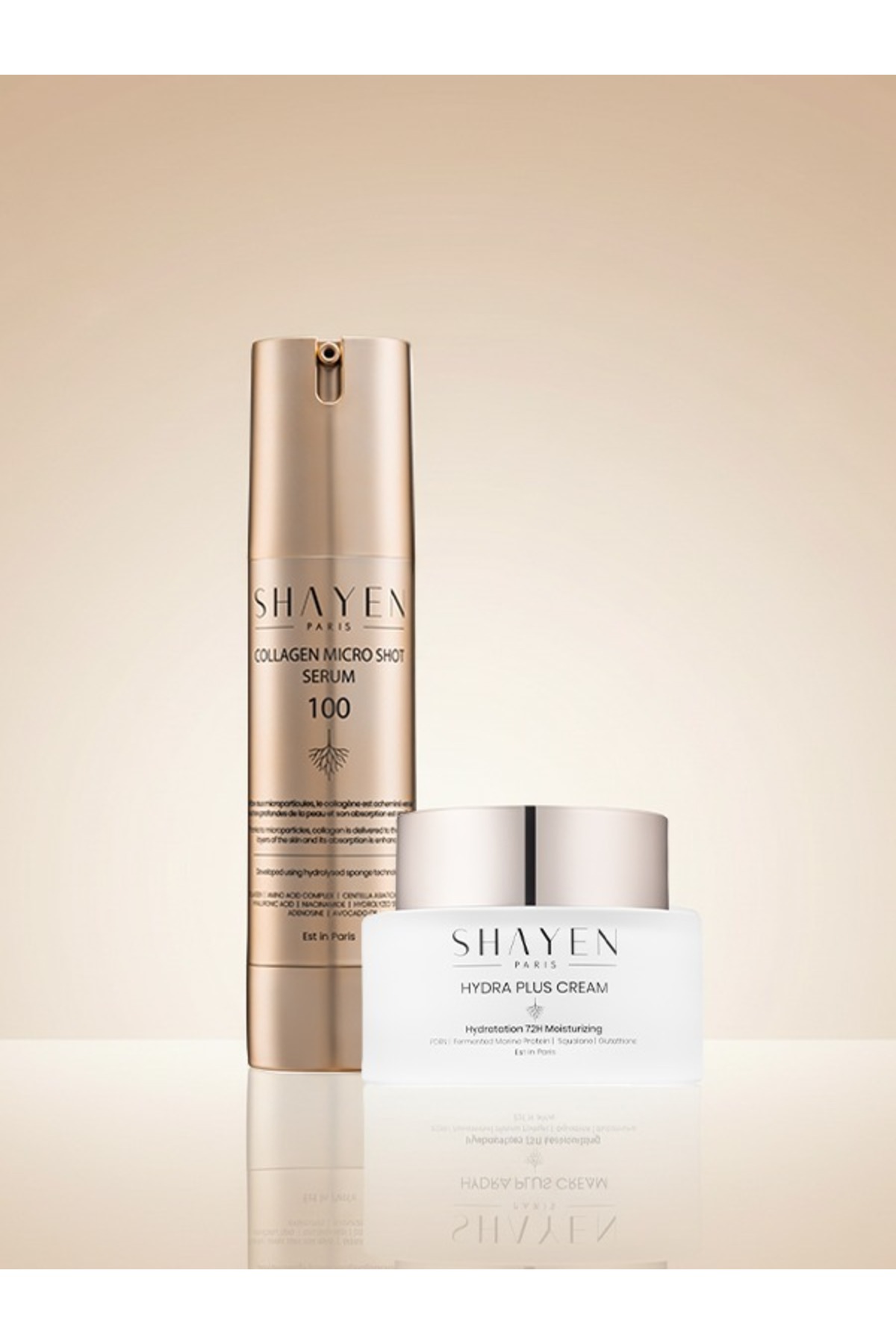 Shayen Paris Mikro Kanal Teknolojisi™ Collagen Micro Shot 100 Serum, Hydra Plus 72 Saat Nemlendiric krem™ set - PDRN Ceramide Yoğun Nem ve Bariyer Bakım Seti