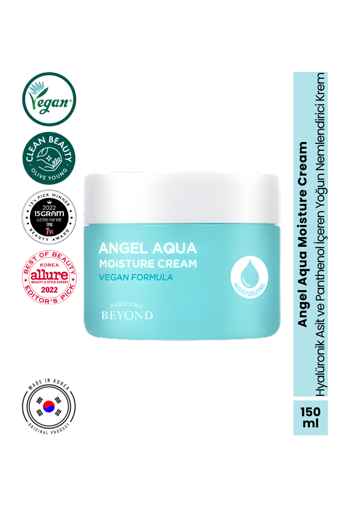 Passion&Beyond Angel Aqua Moisture Cream Nemlendirici Krem Hyaluronik Asit Panthenol Cica 150 ml
